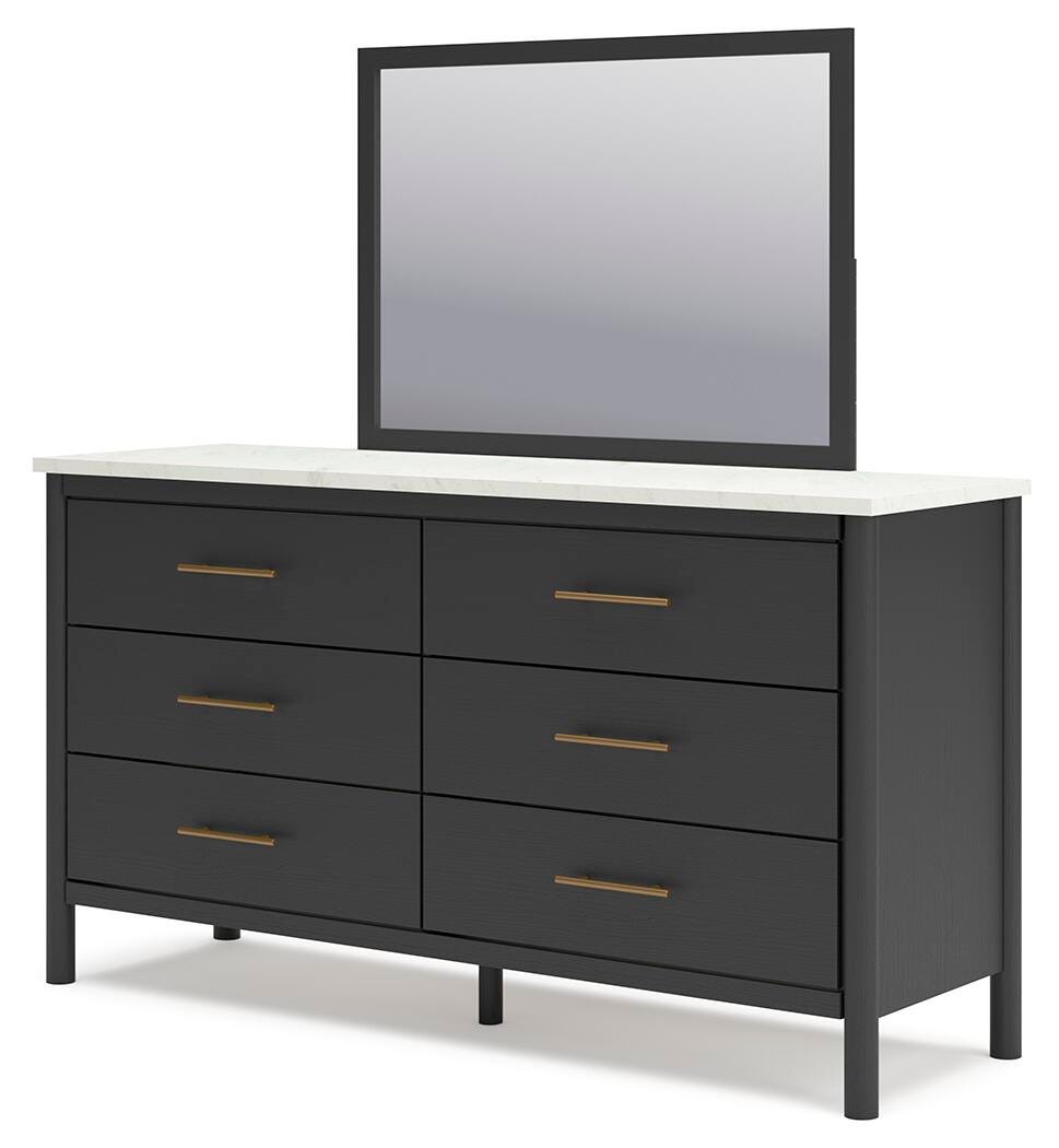 Cama con panel Queen, cómoda, espejo y mesita de noche Cadmori - image 22