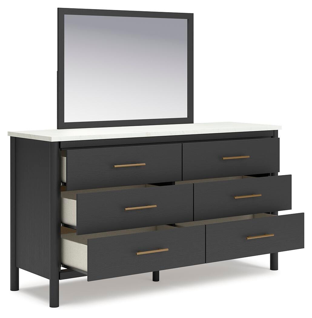 Cama con panel Queen, cómoda, espejo y mesita de noche Cadmori - image 18