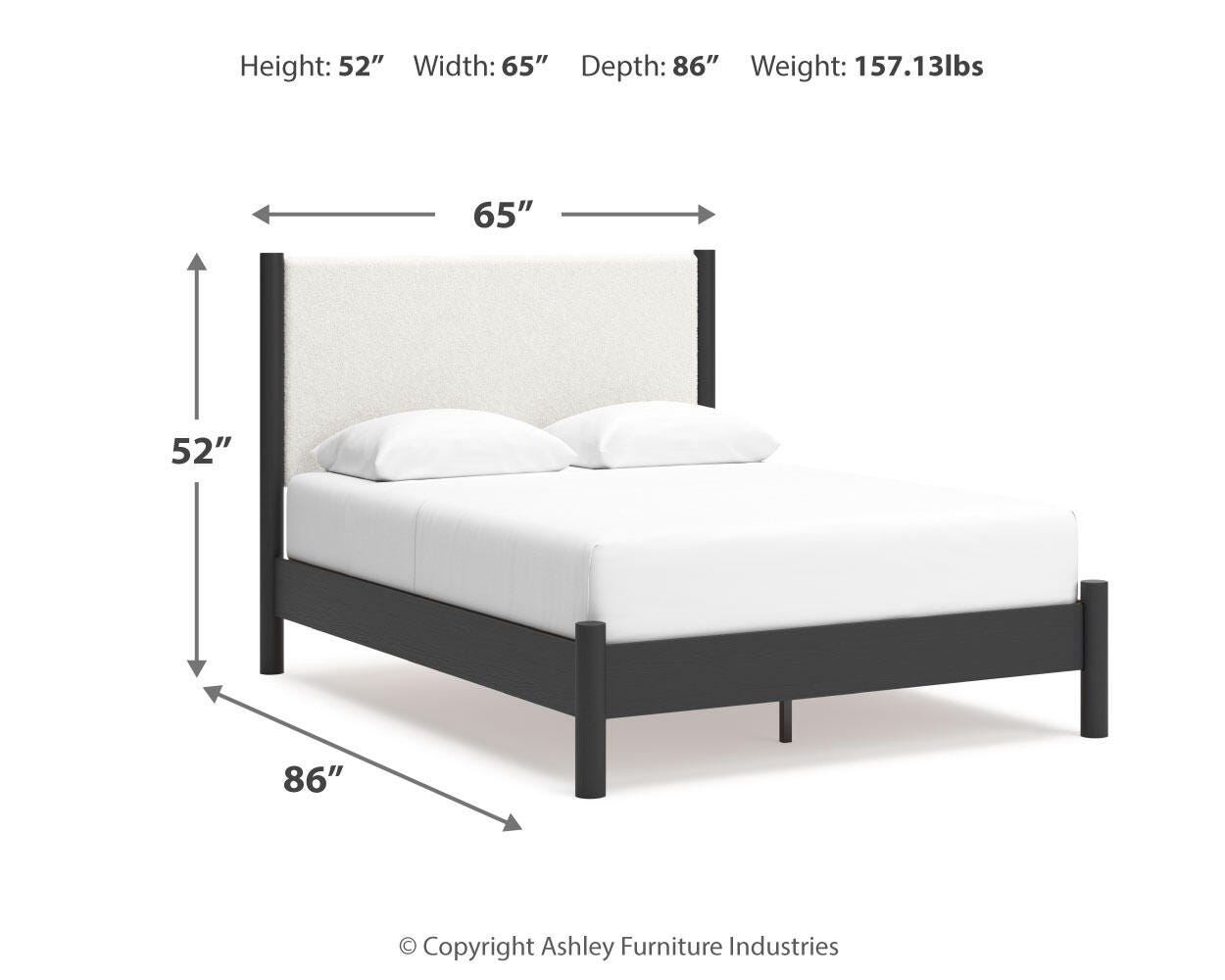 Cadmori Queen Upholstered Panel Bed, Dresser and Mirror - image 17