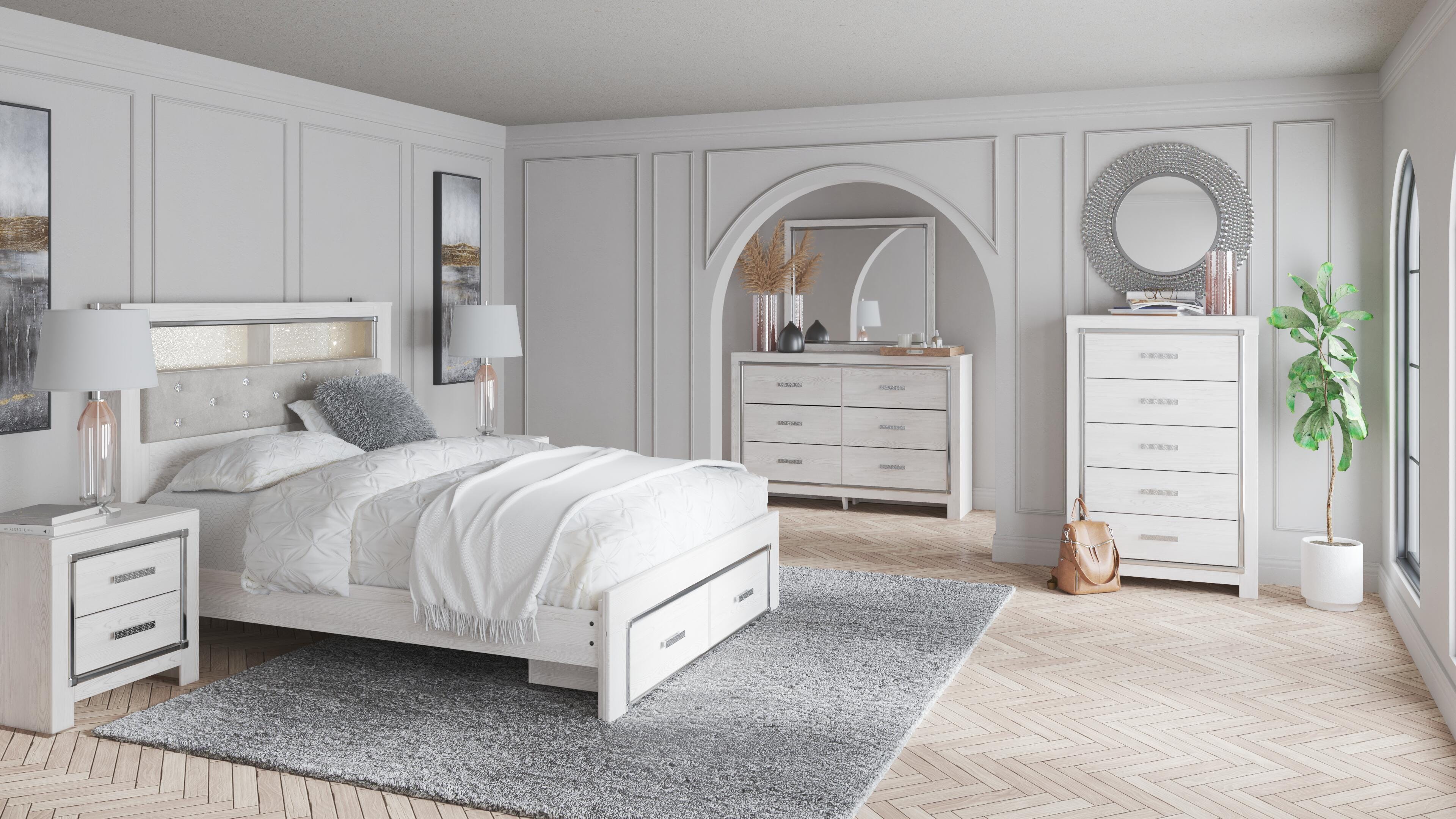 Altyra Queen Upholstered Bookcase Bed with Storage - image 9