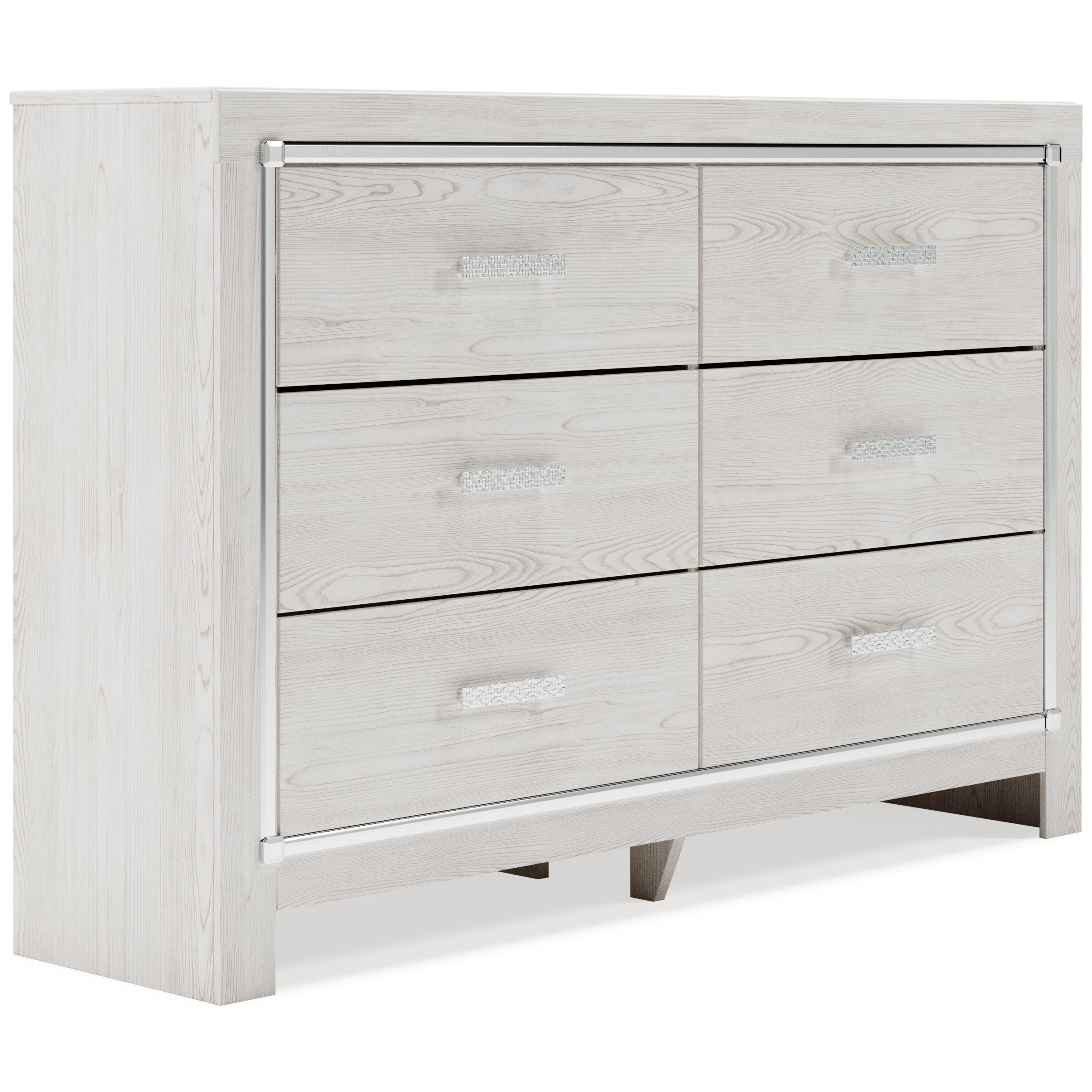 Altyra Queen Panel Bed with Dresser, White, large