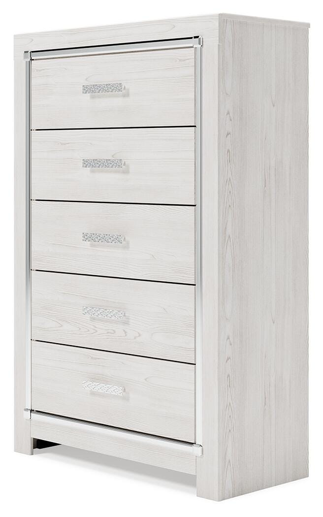 Cama con paneles tipo librero Queen Altyra, cómoda, espejo y arcón - image 12