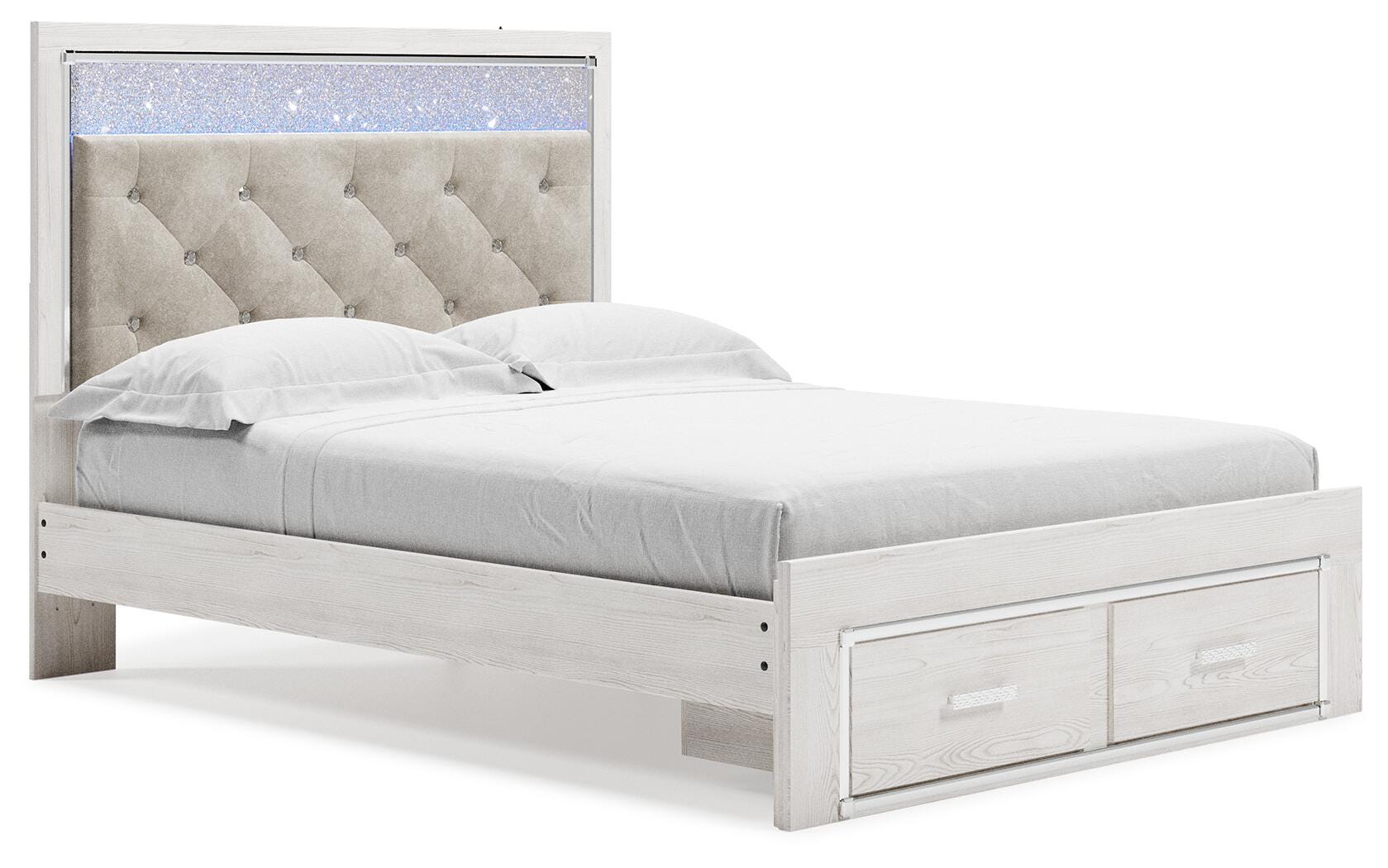Altyra Queen Upholstered Storage Bed, White, large