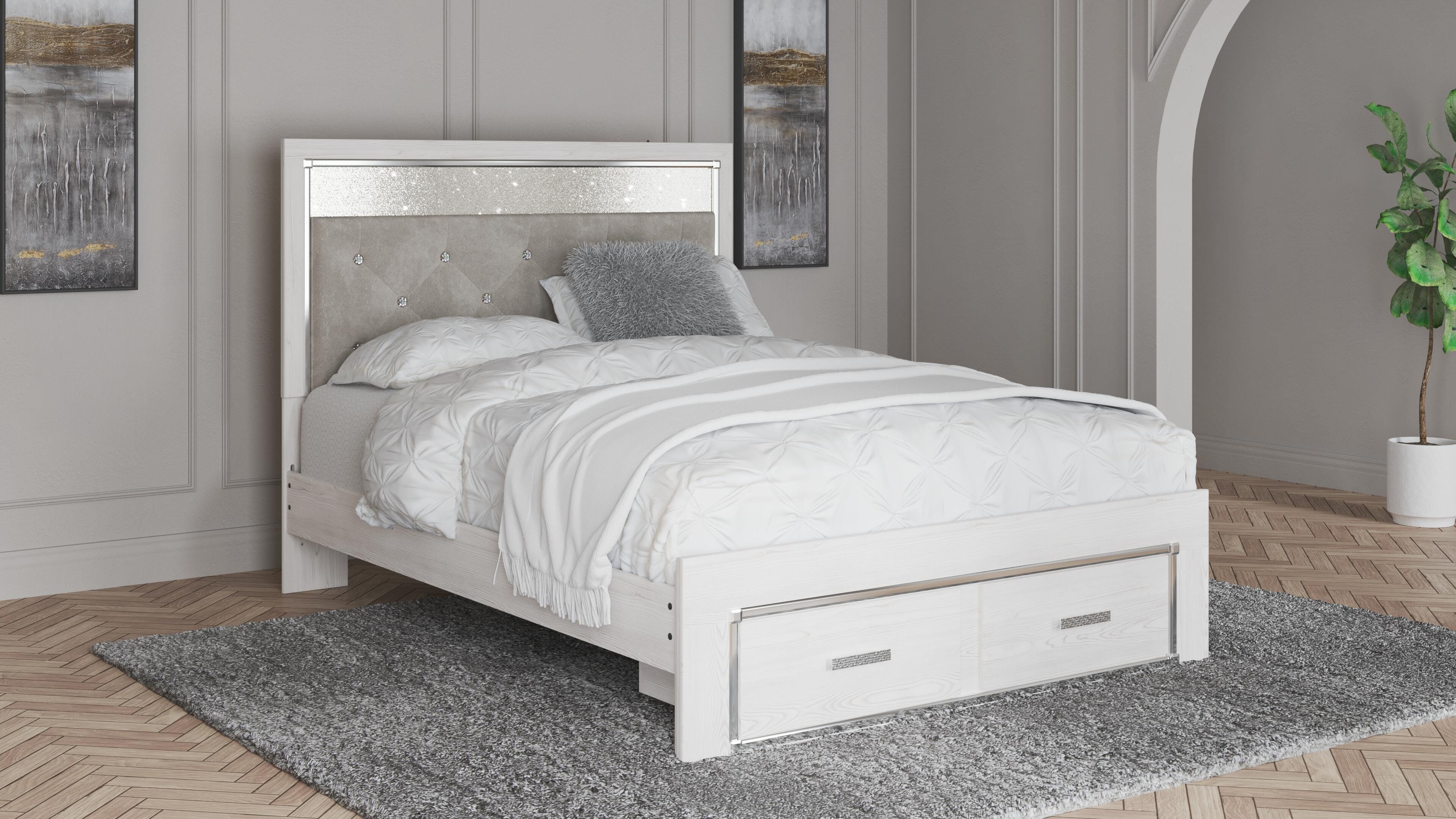 Cama de almacenaje Altyra Queen, Tocador con espejo, Cajonera y 2 Mesitas de noche - image 35