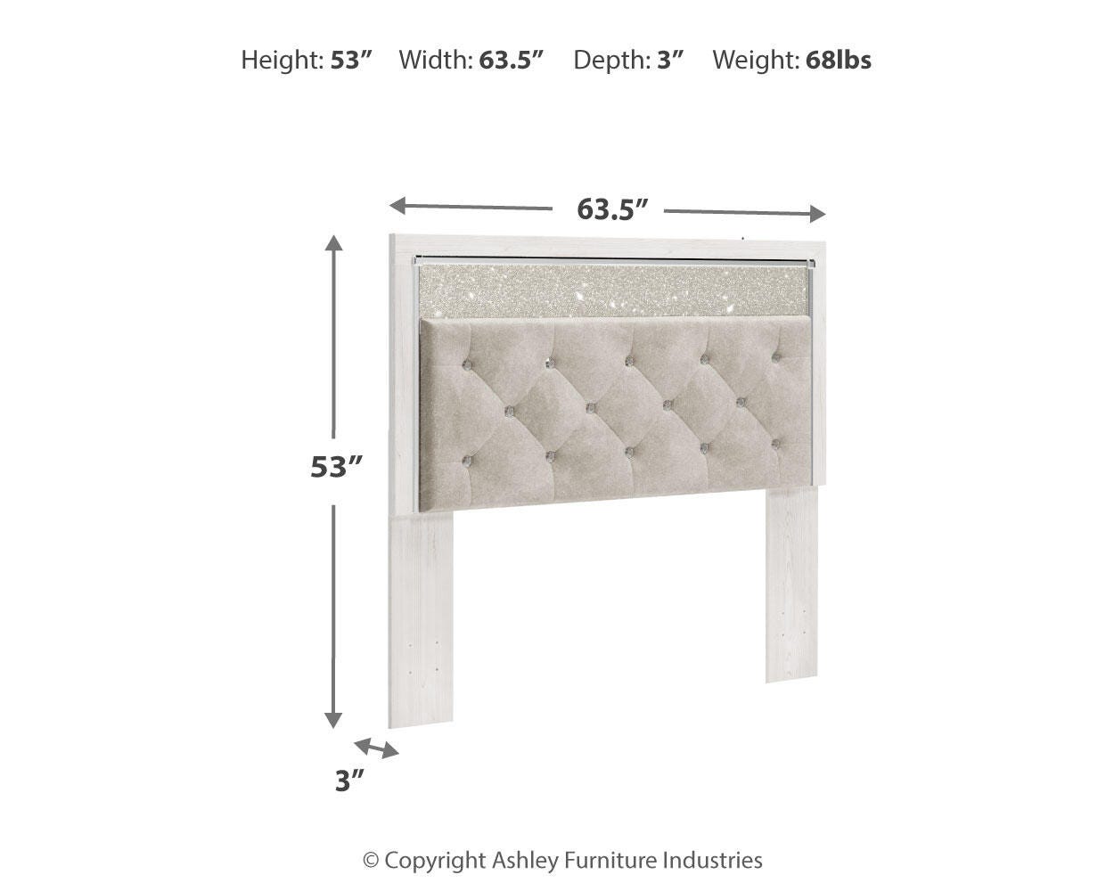 Altyra Queen Upholstered Panel Headboard - image 3