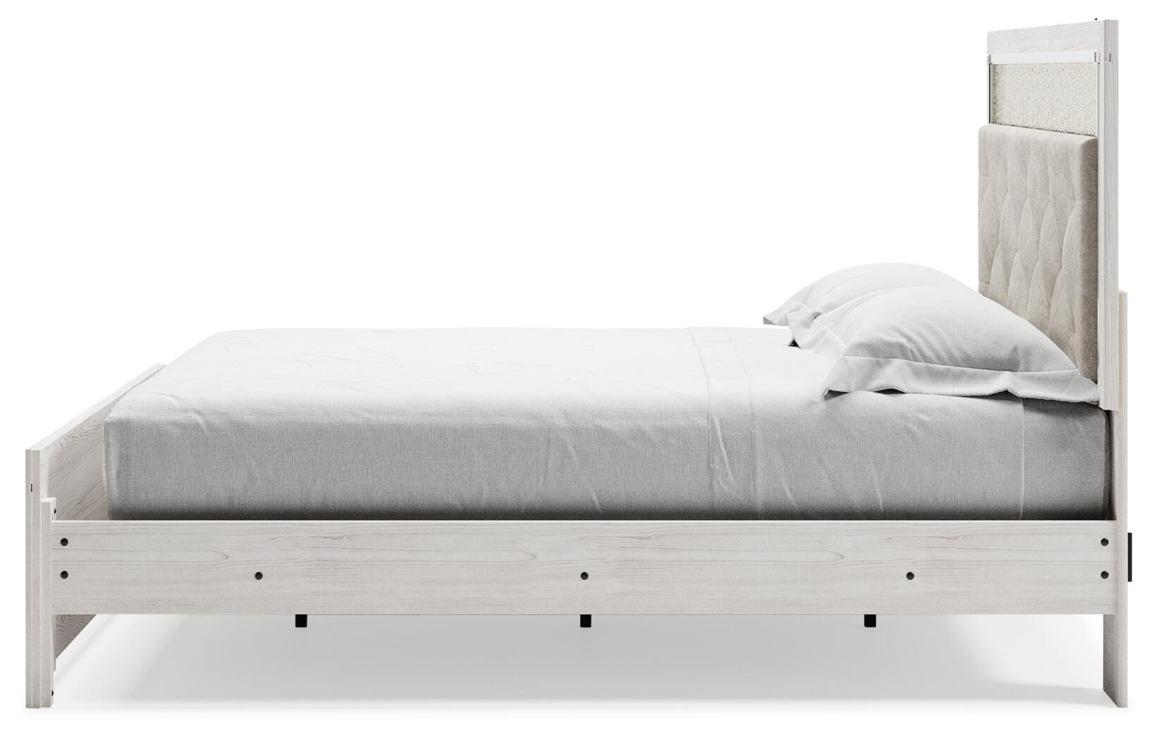 Cama tapizada con panel King, tocador, espejo y mesita de noche Altyra - image 14