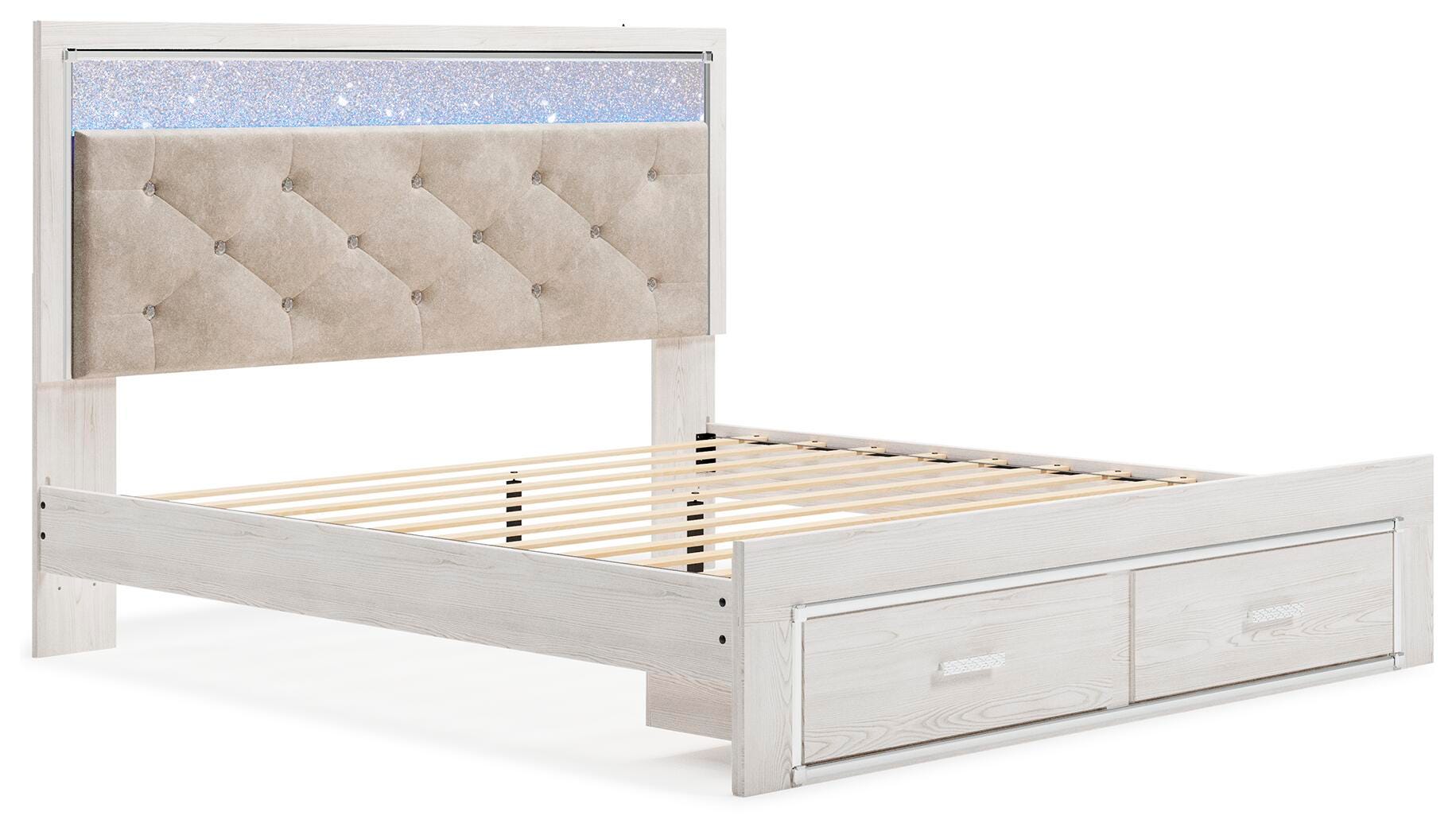 Cama tapizada con almacenaje Altyra King, tocador, espejo, cómoda y mesita de noche - image 10