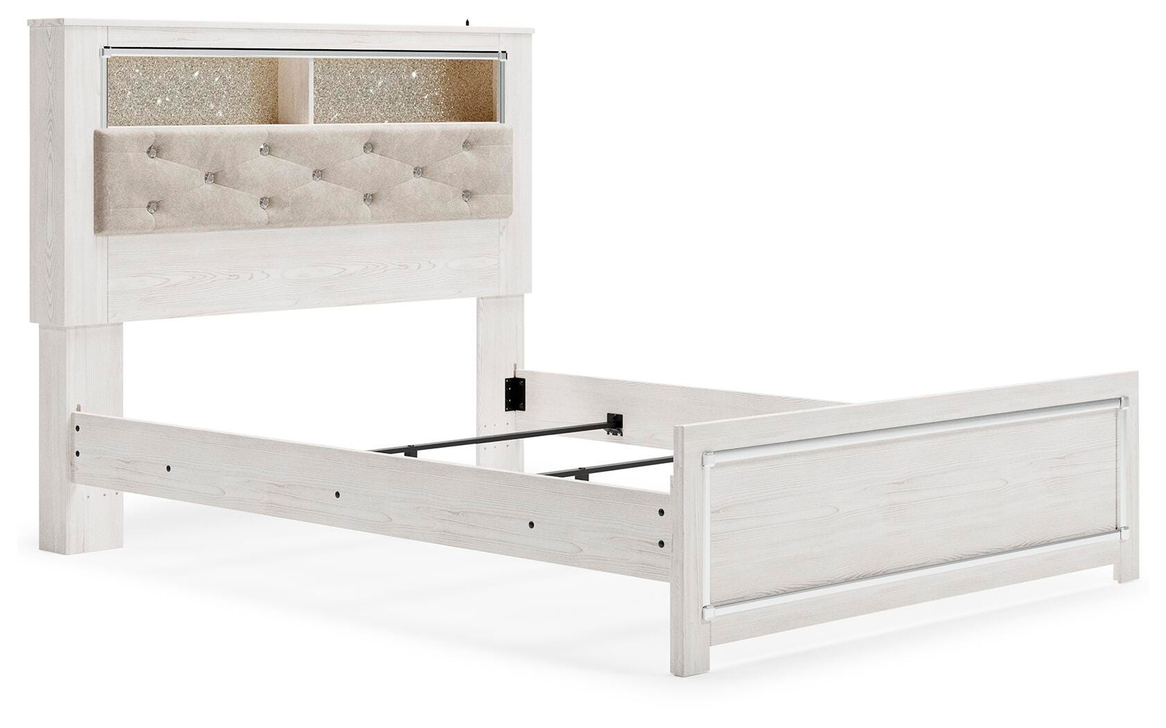 Cama con paneles tipo librero Queen Altyra, cómoda, espejo y arcón - image 16