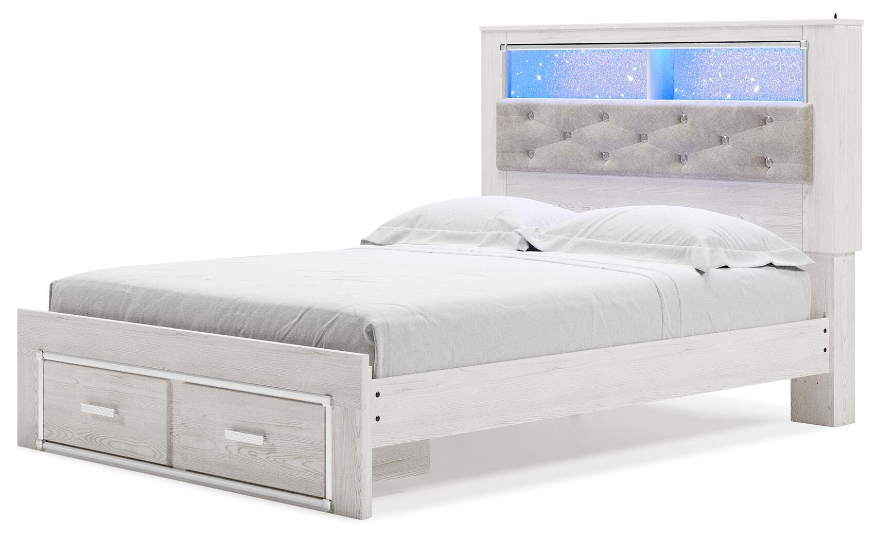 Altyra Queen Upholstered Bookcase Bed with Storage - image 3