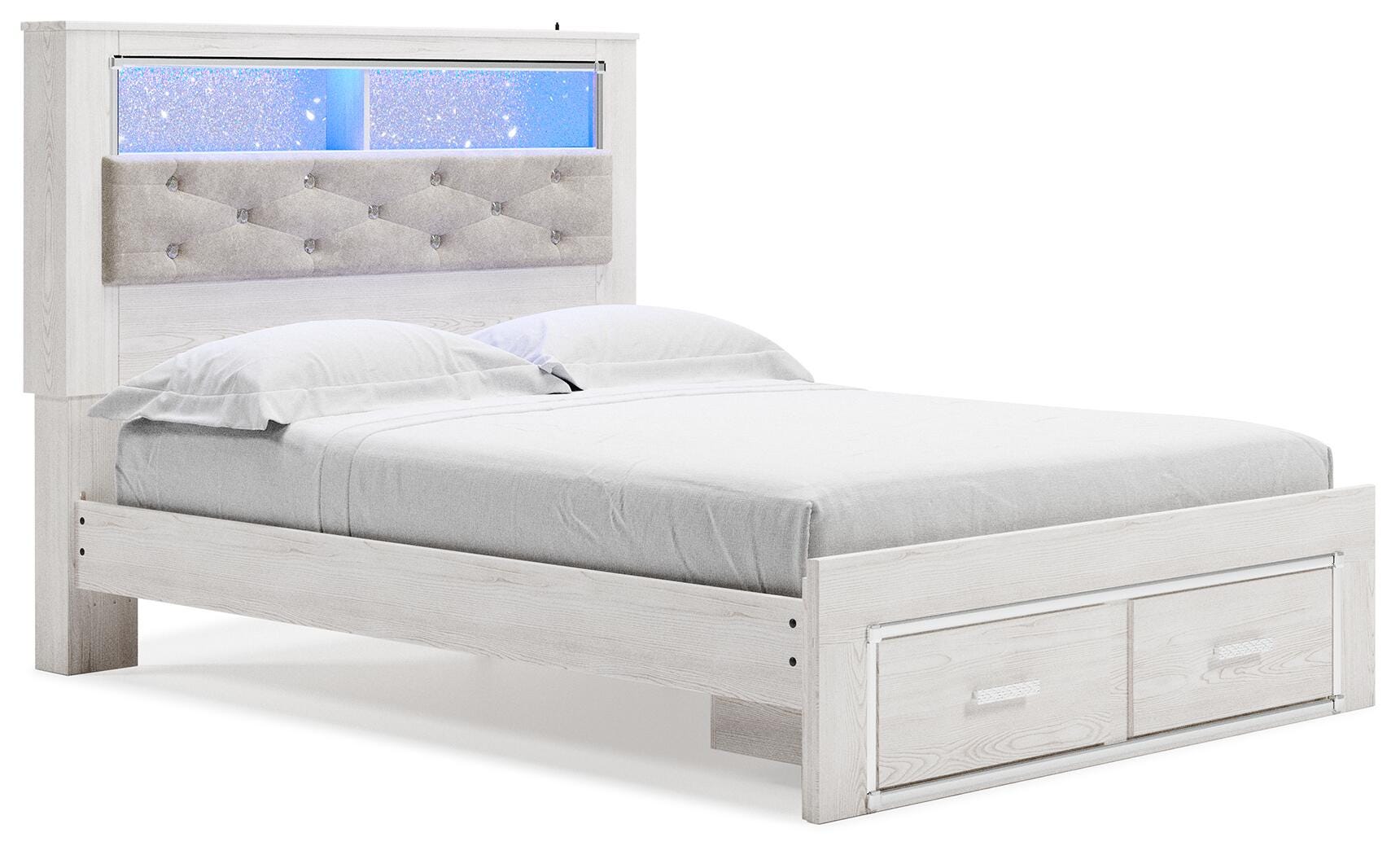 Altyra Queen Upholstered Bookcase Bed with Storage - image 2
