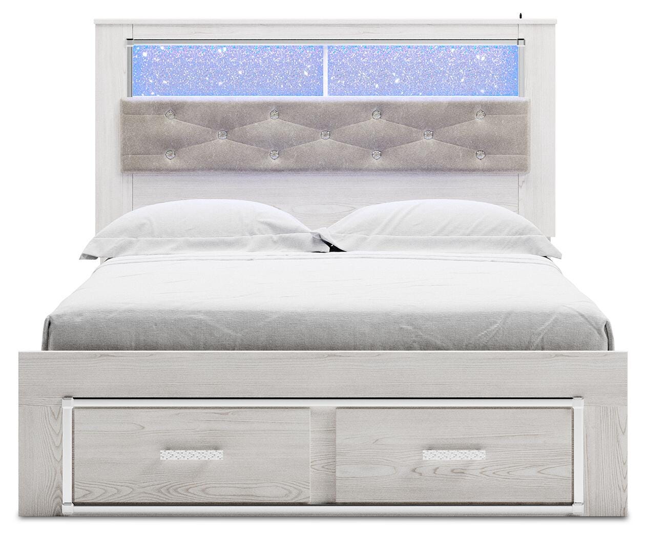 Altyra Queen Upholstered Bookcase Bed with Storage - image 4