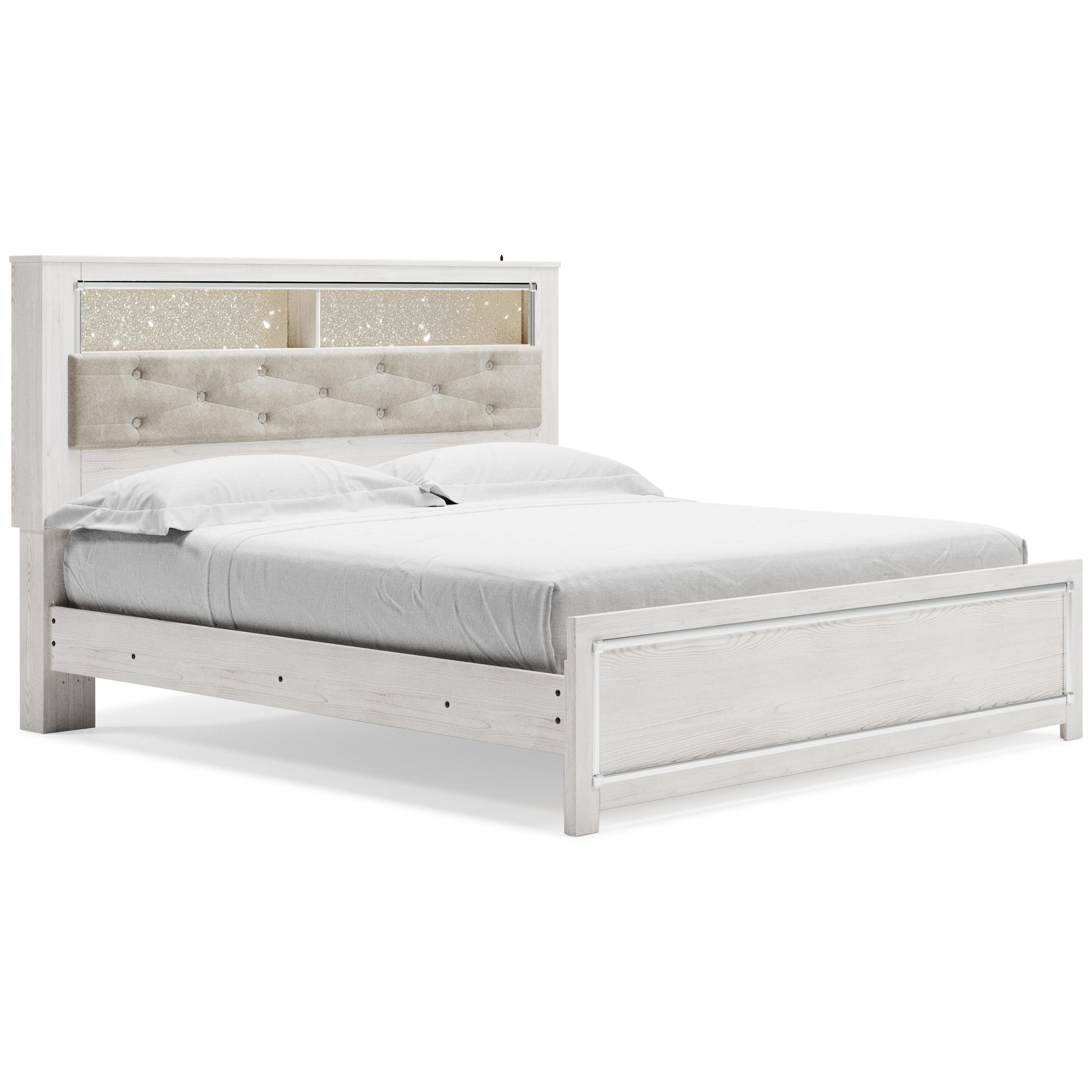Cama de plataforma con estantería, cómoda y espejo Altyra King - image 4