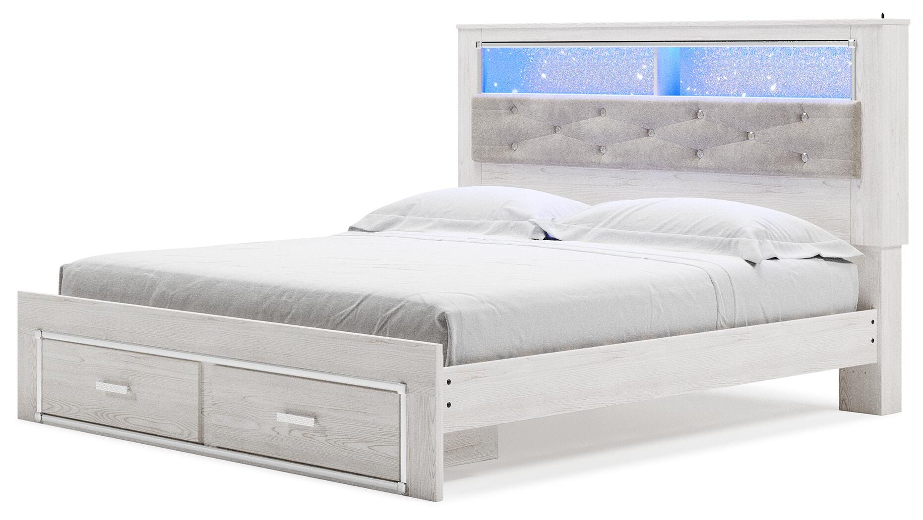 Altyra King Upholstered Bookcase Bed with Storage - image 3