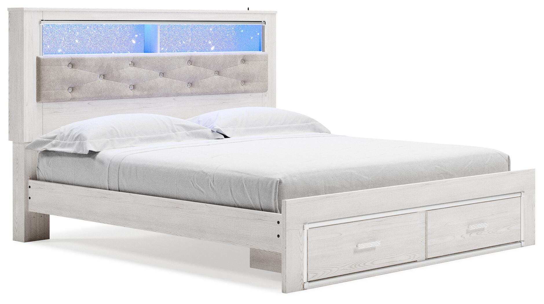 Altyra King Upholstered Bookcase Bed with Storage - image 2