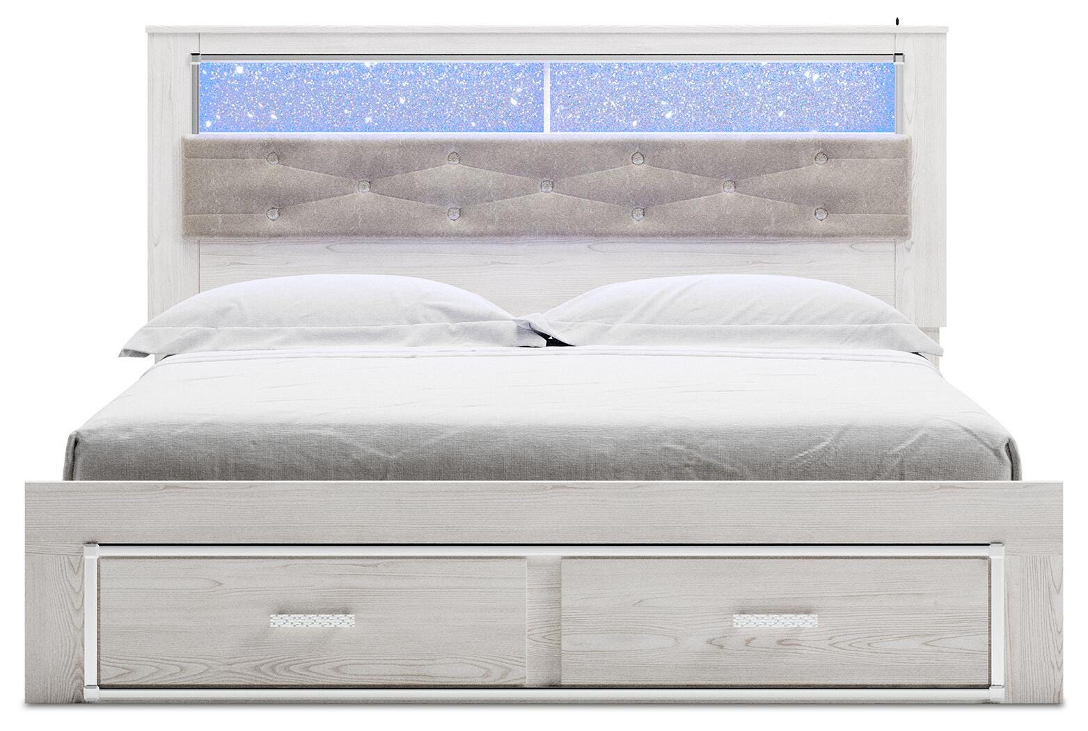 Altyra King Upholstered Bookcase Bed with Storage - image 4