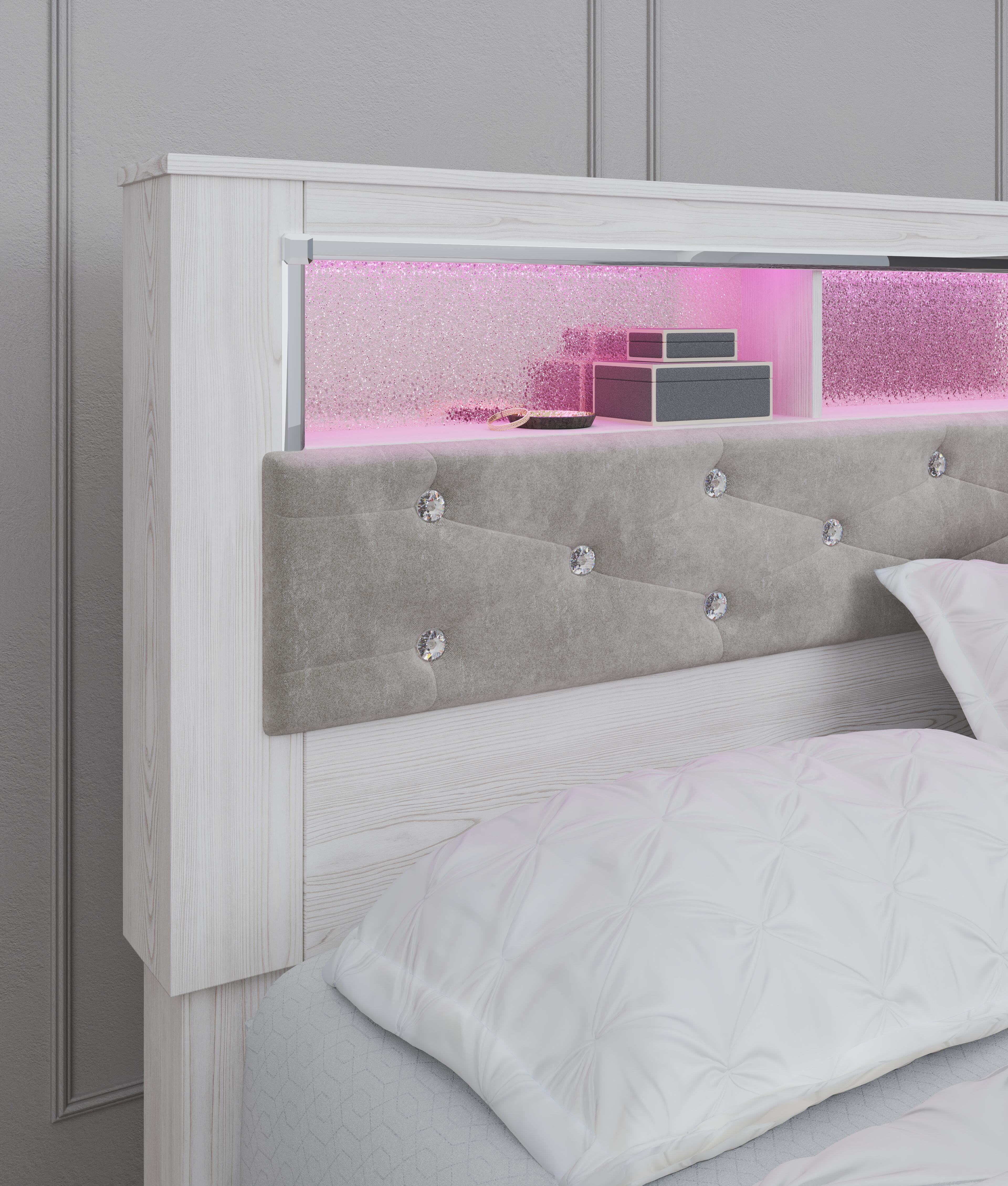 Altyra King Upholstered Panel Bookcase Headboard - image 3