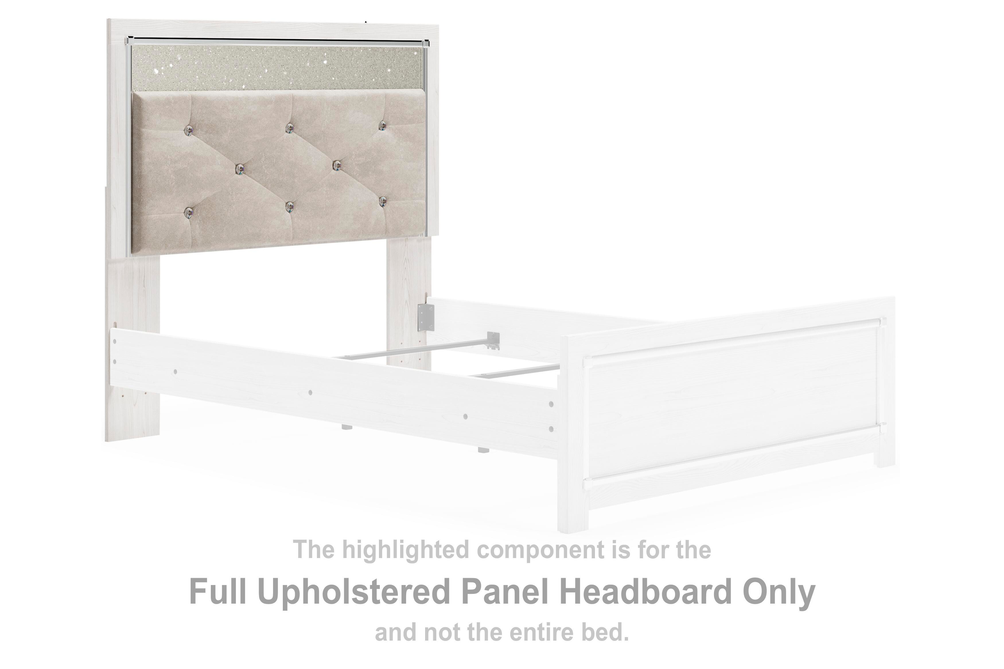 Altyra Full Upholstered Panel Headboard, White, large