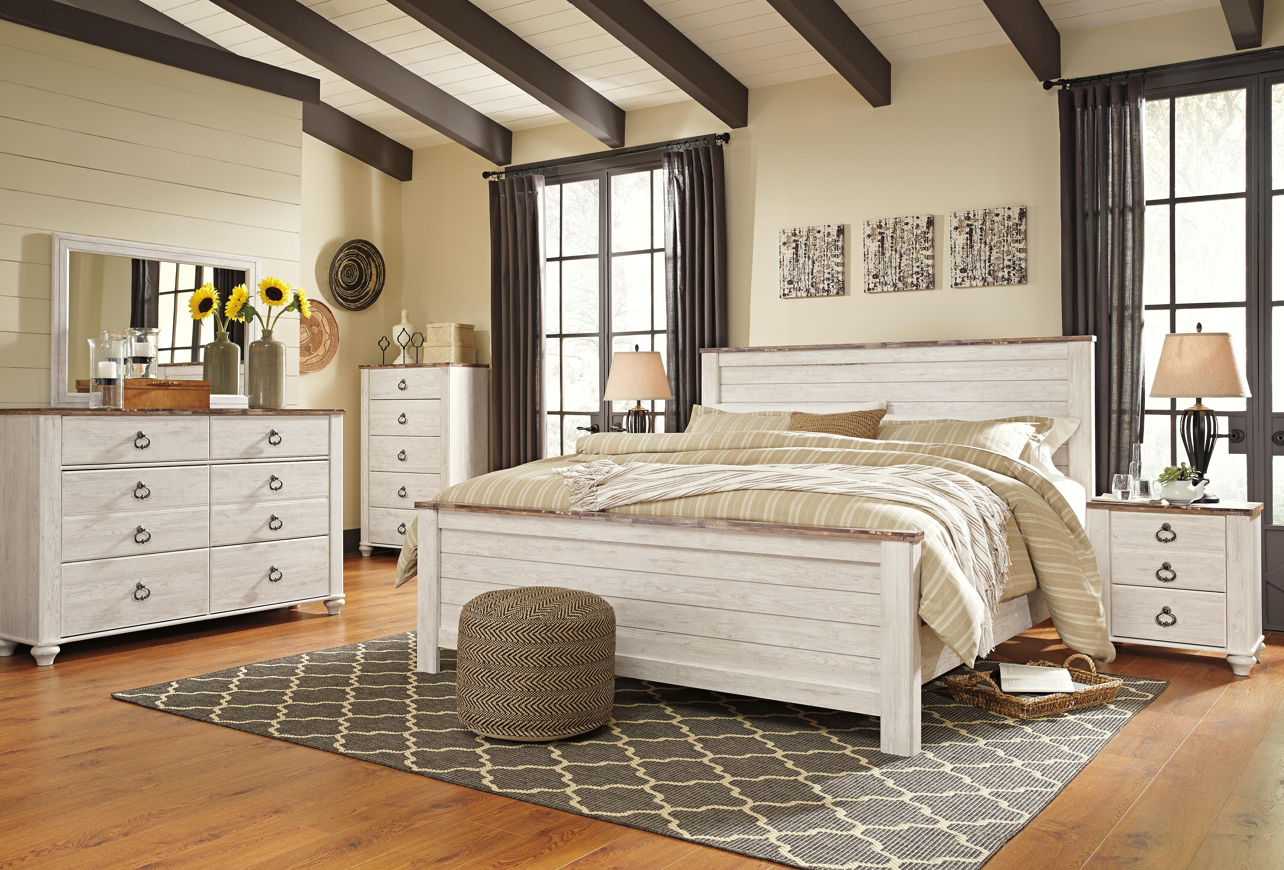 Willowton King Panel Bed, Dresser, Mirror, and Nightstand - image 9