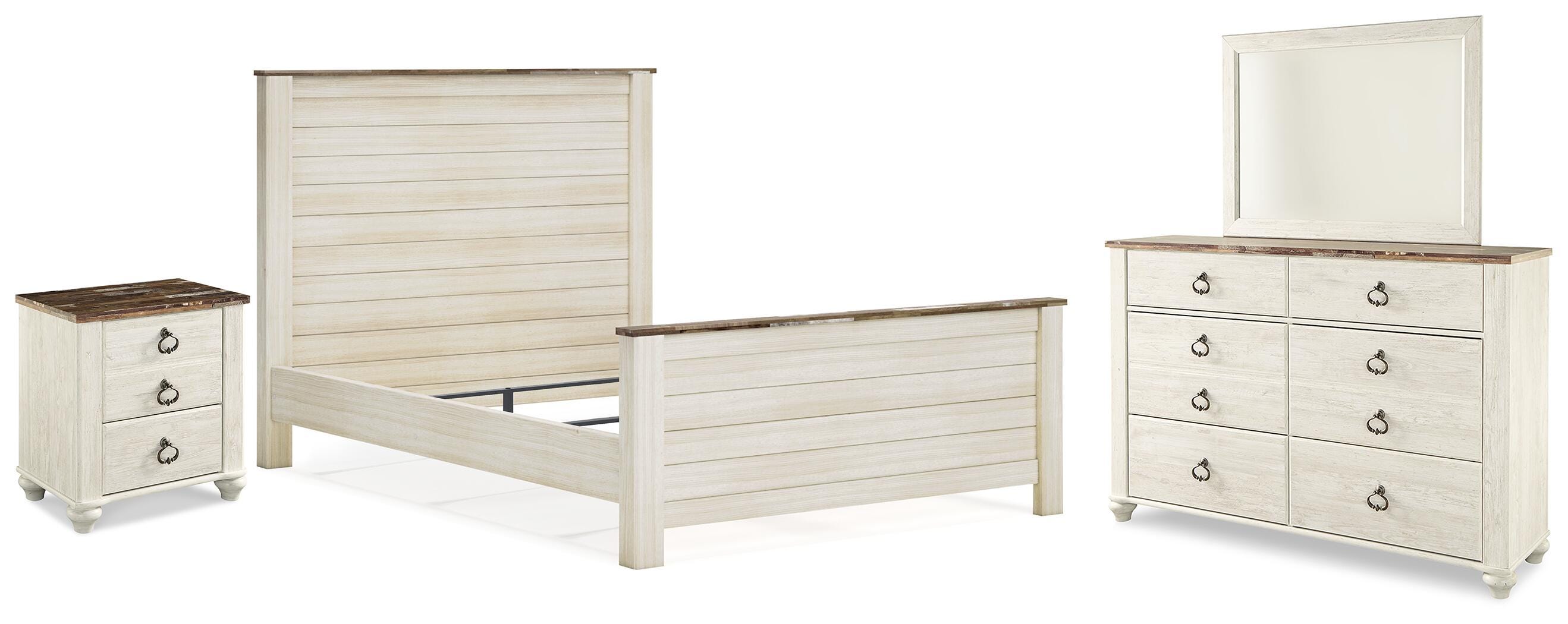 Willowton Queen Panel Bed, Dresser, Mirror, and Nightstand - image 1