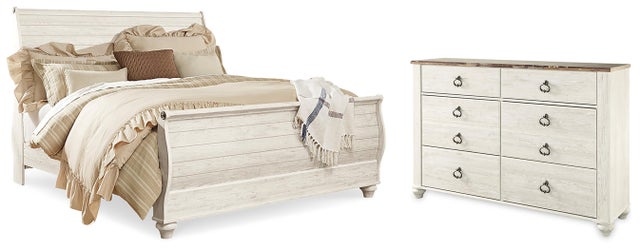 Willowton King Sleigh Bed with Dresser