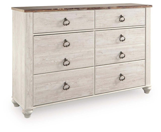 Willowton 6 Drawer Dresser, Whitewash