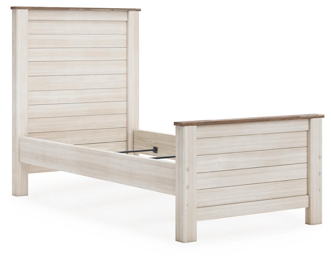 Willowton Twin Panel Bed, Whitewash, large
