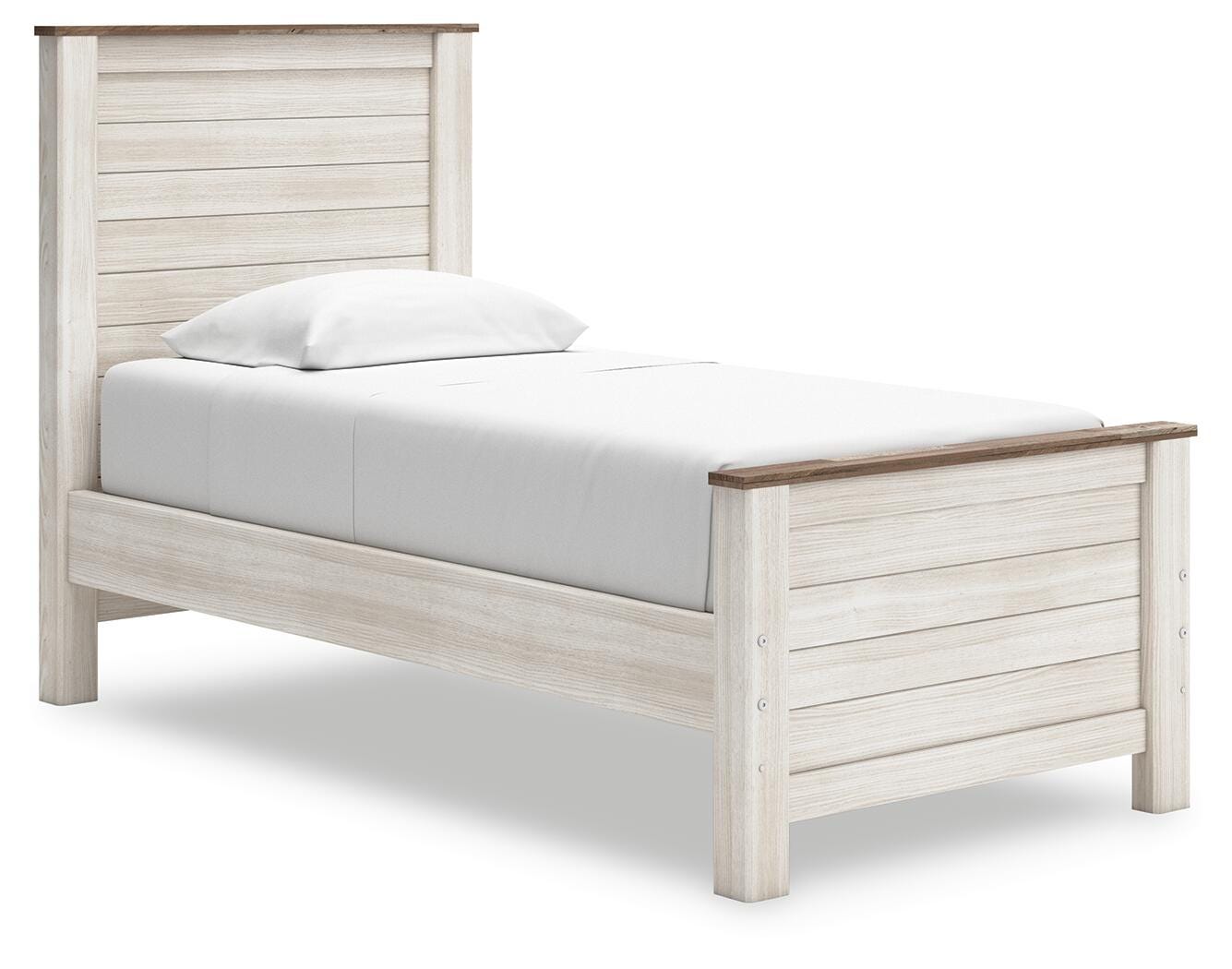 Willowton Twin Panel Bed, Whitewash, large