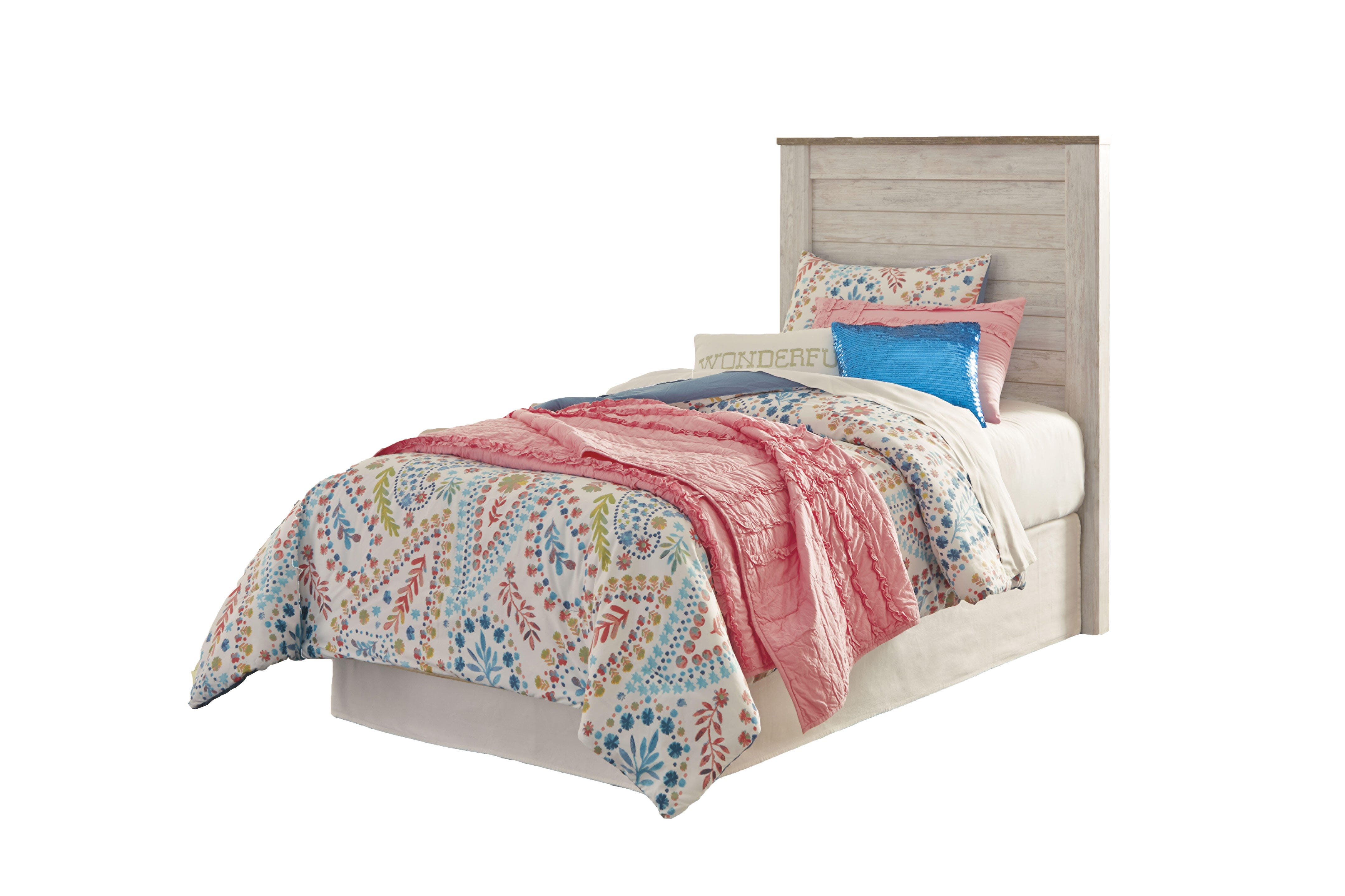 Willowton Twin Panel Headboard, Whitewash, large
