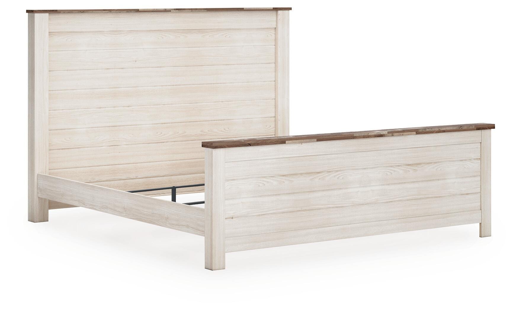 Willowton California King Panel Bed, Whitewash, large