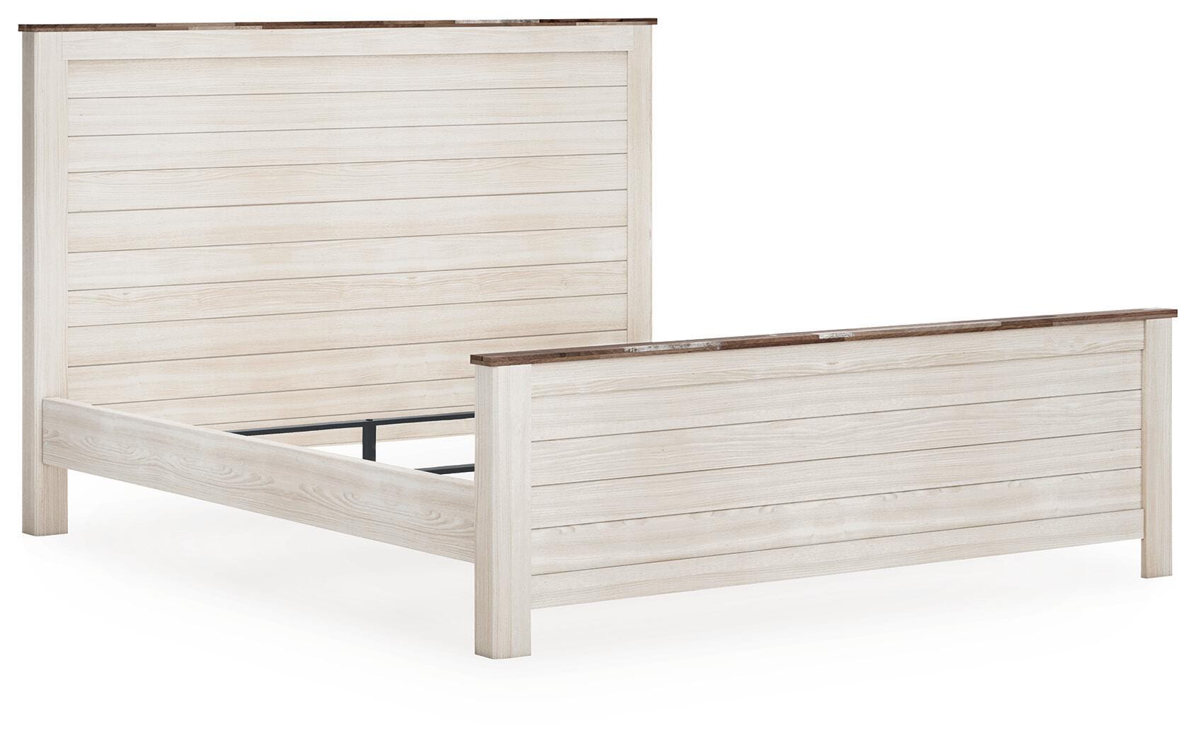 Willowton King Panel Bed, Whitewash, large