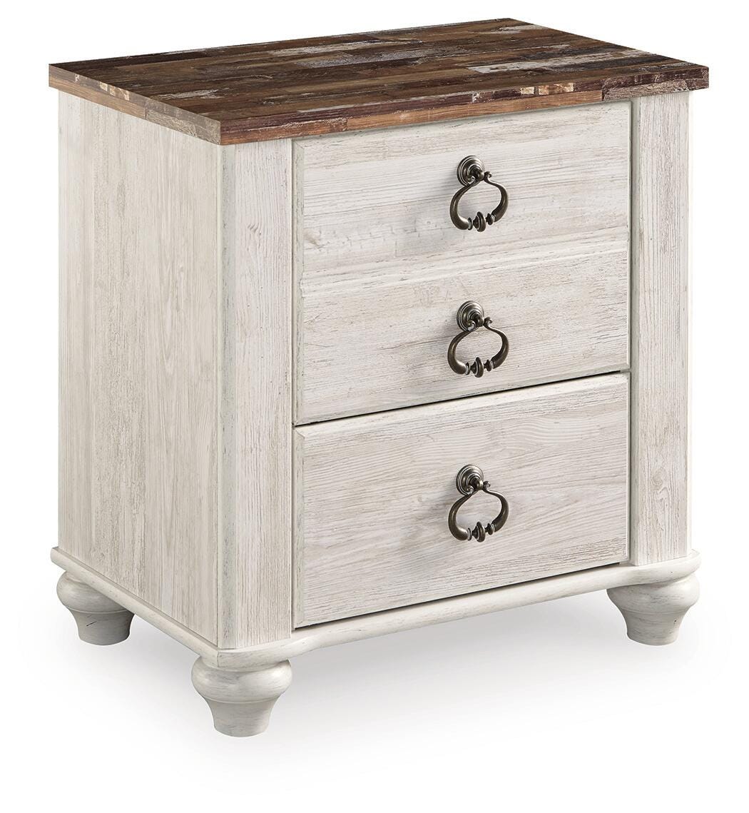 Willowton 24" 2 Drawer Charging Nightstand