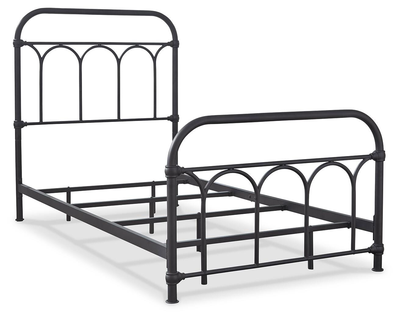 Nashburg Twin Metal Bed, Black, large