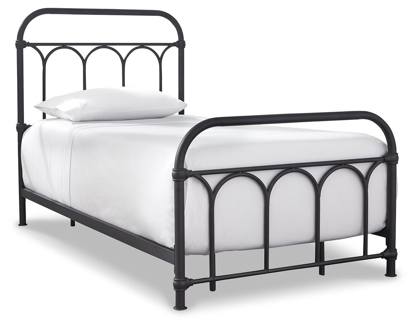 Nashburg Twin Metal Bed, Black, large