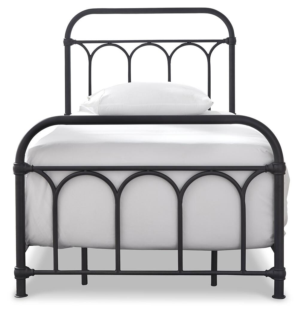 Nashburg Twin Metal Bed, Black, large