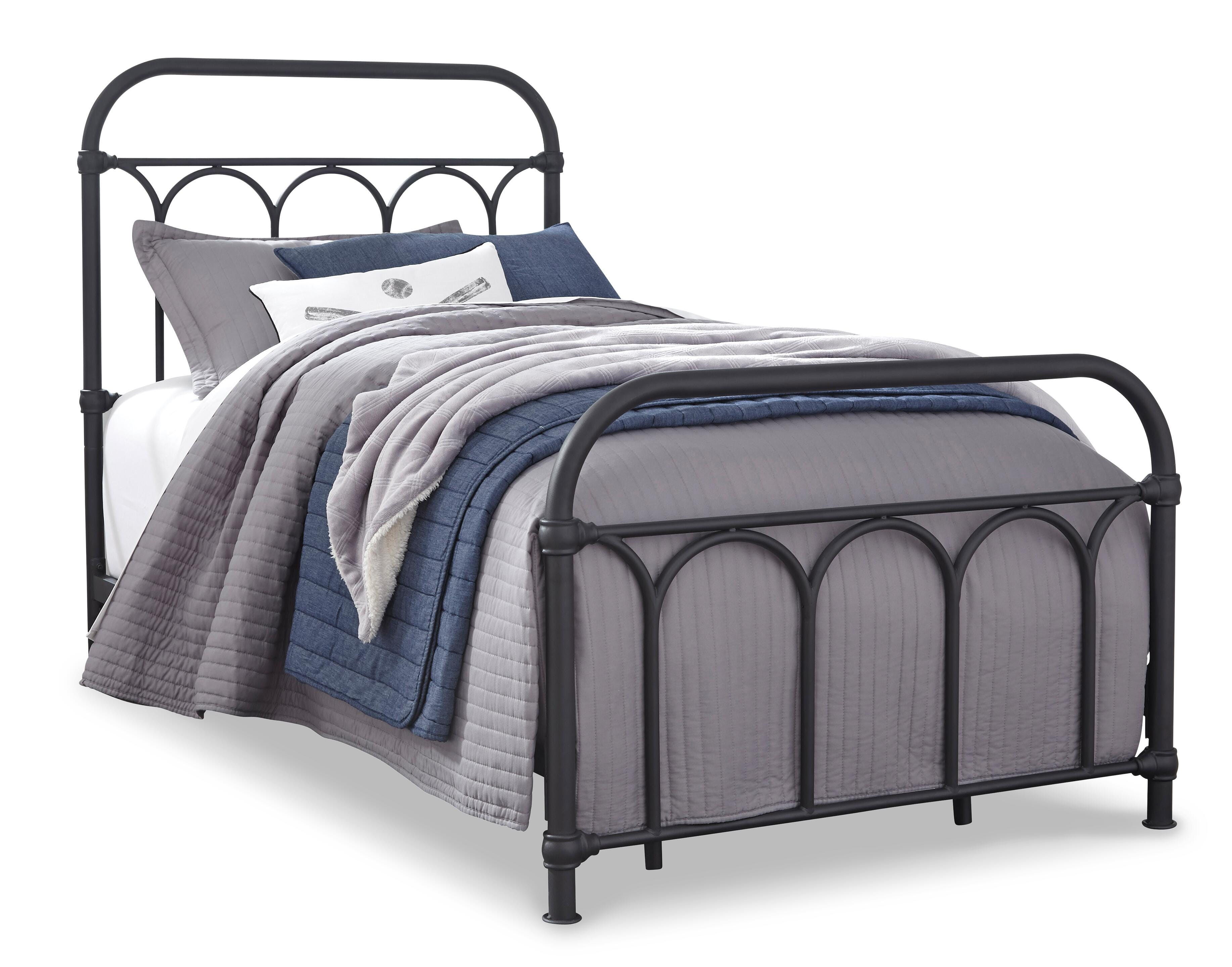 Nashburg Twin Metal Bed, Black, large