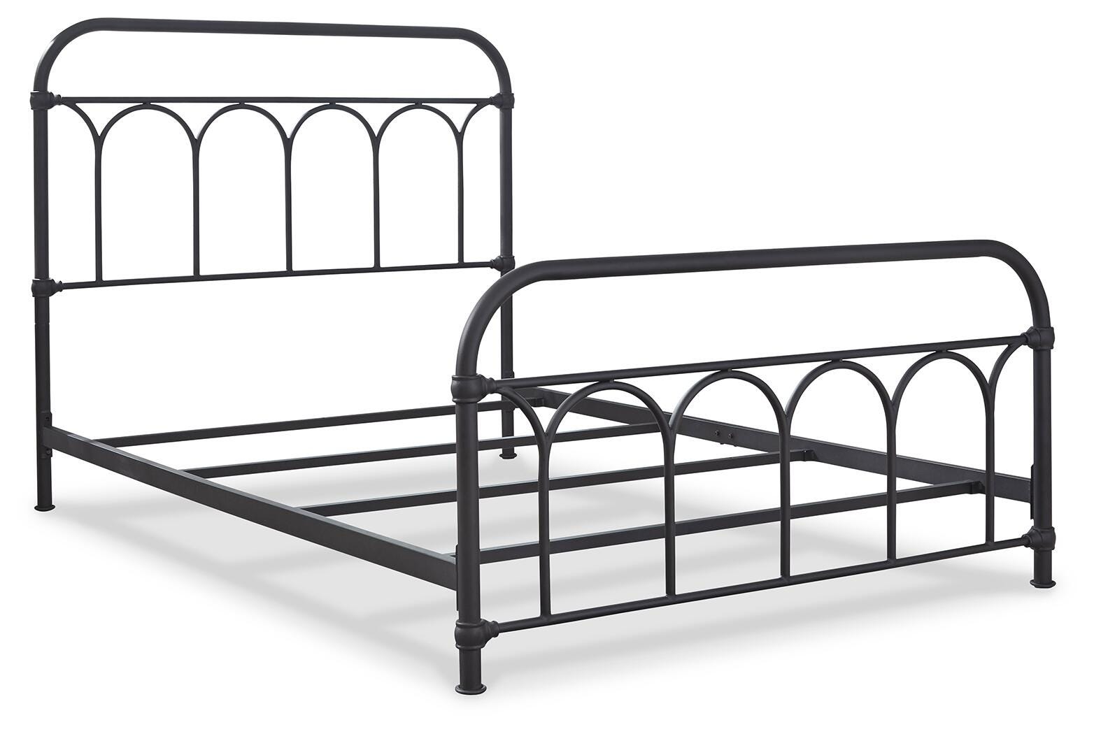 Nashburg Full Metal Bed, Black, large