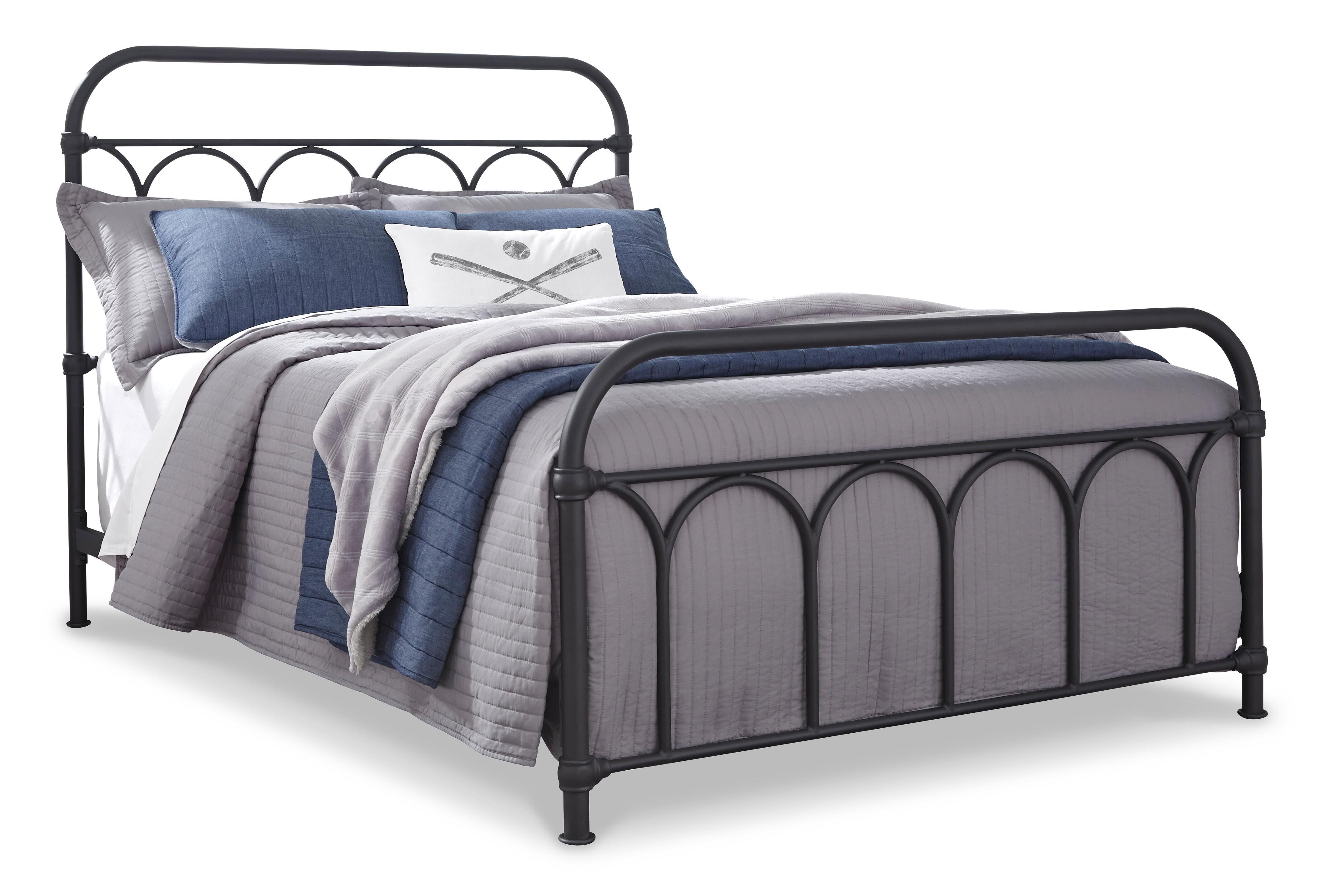 Nashburg Full Metal Bed, Black, large