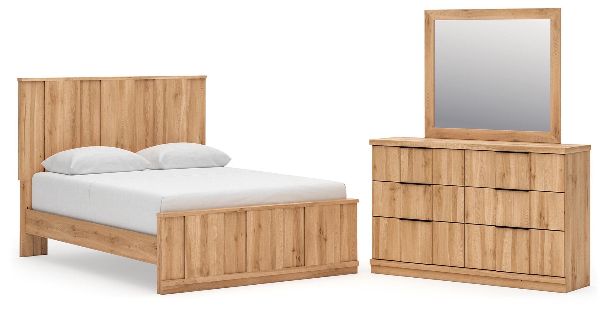 Rowden Queen Panel Platform Bed, Dresser and Mirror