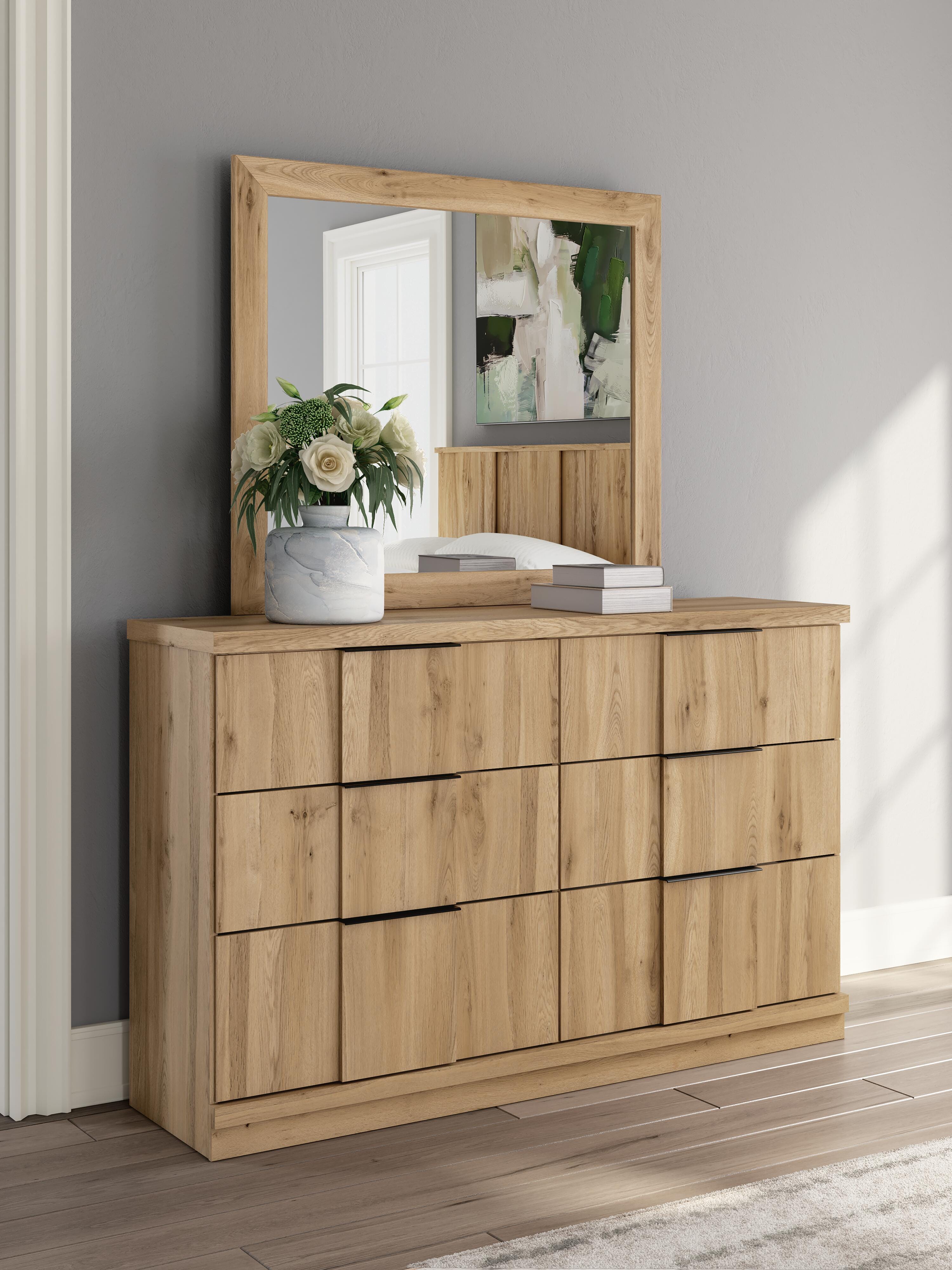 Rowden Dresser and Mirror, Warm Brown, rollover