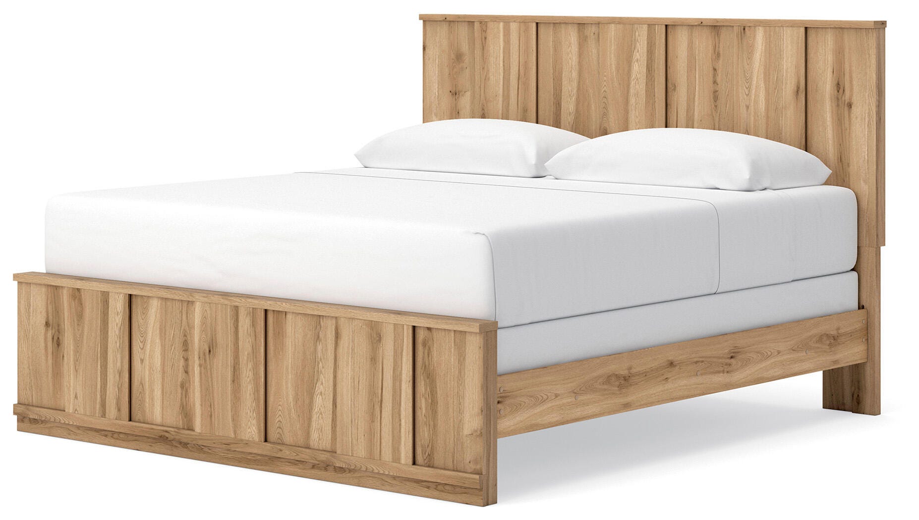 Rowden King Panel Bed, Warm Brown, large