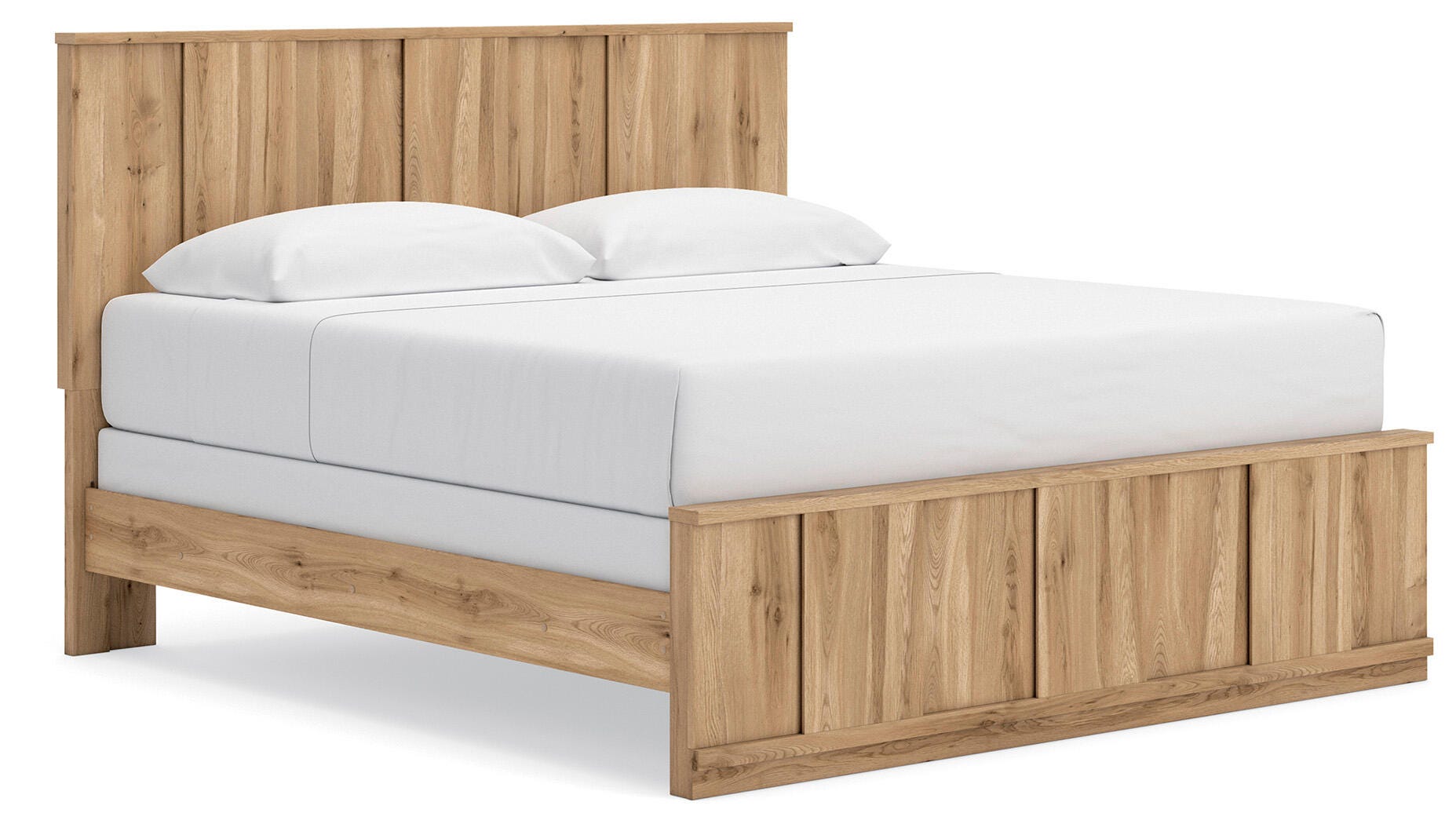 Rowden King Panel Bed, Warm Brown, large