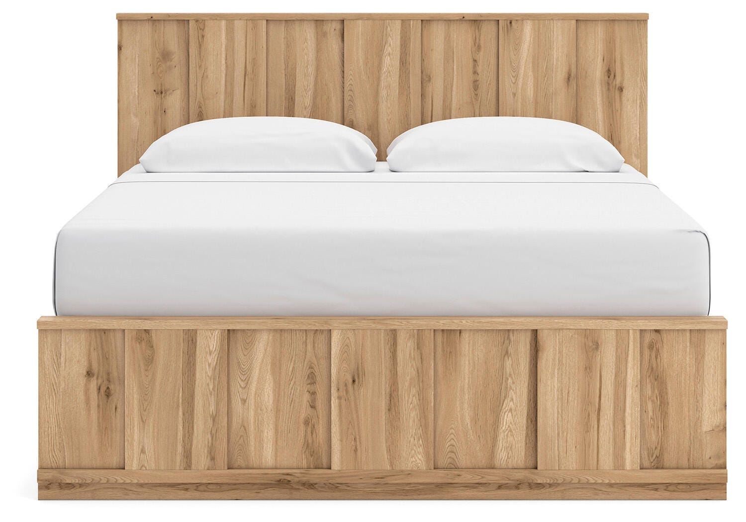 Rowden King Panel Bed, Warm Brown, large