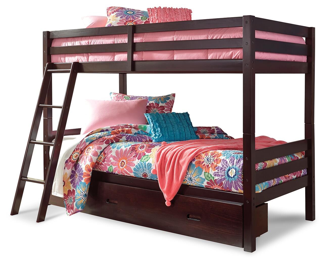 Halanton Twin over Twin Bunk Bed with 1 Large Storage Drawer, , large