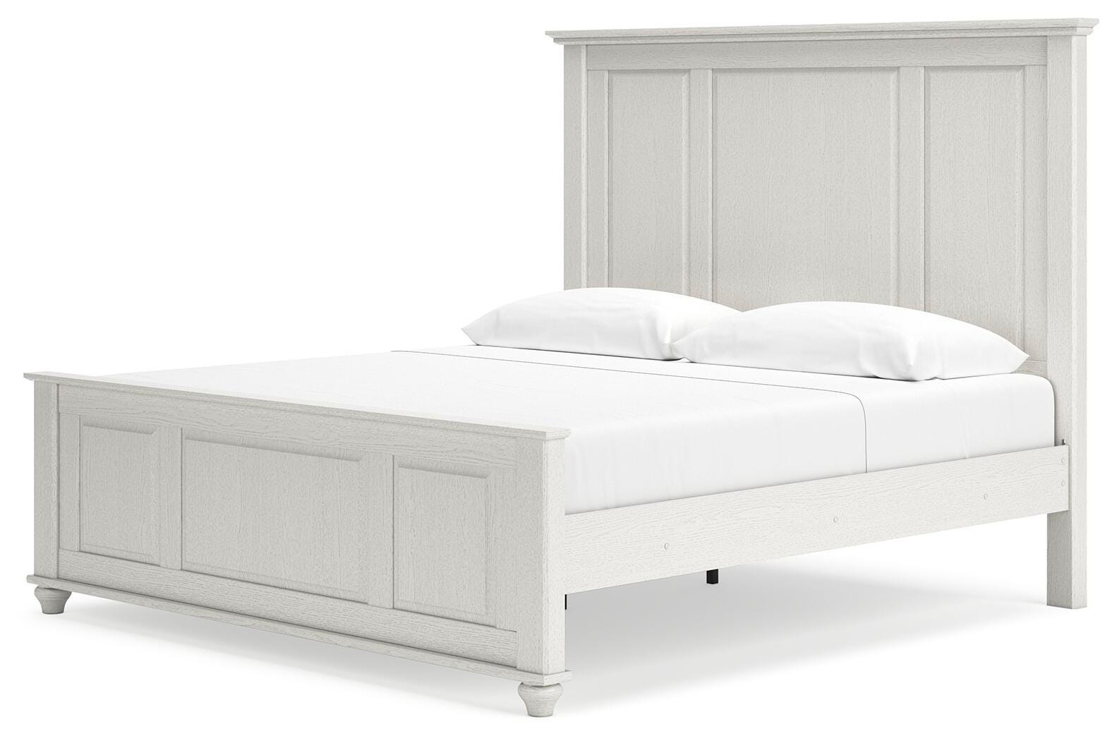 Grantoni King Panel Bed, White, large