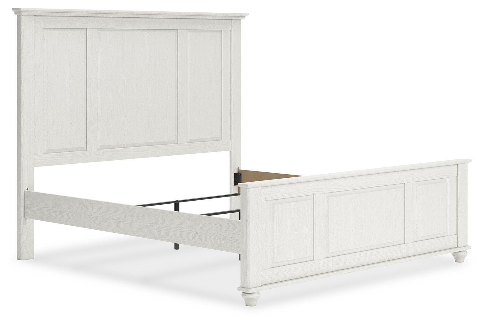 Grantoni King Panel Bed, White, large