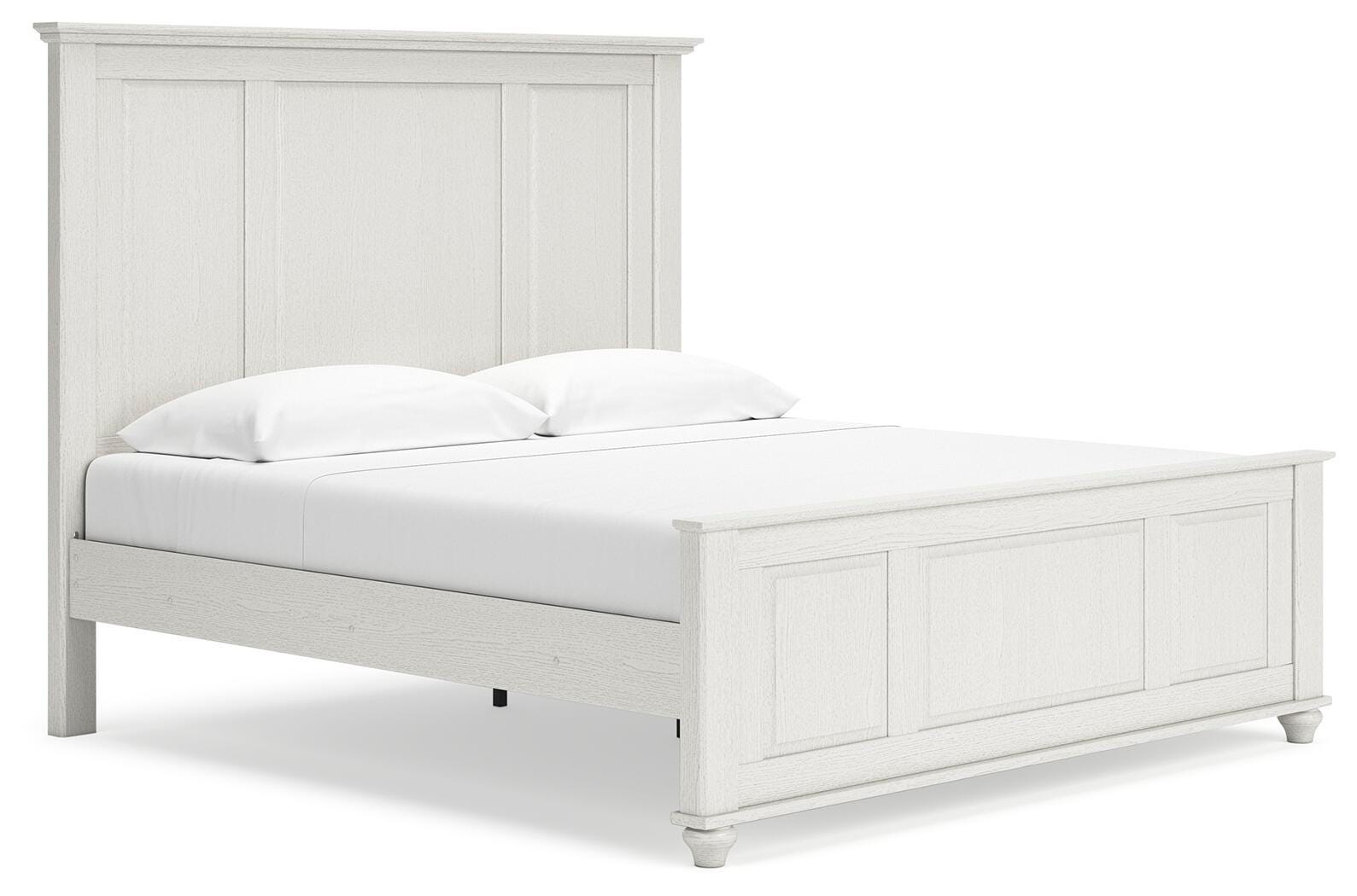 Grantoni King Panel Bed, White, large