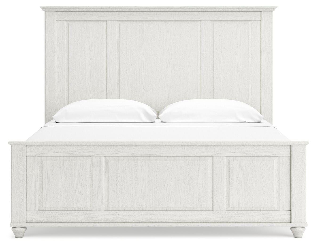 Grantoni King Panel Bed, White, large