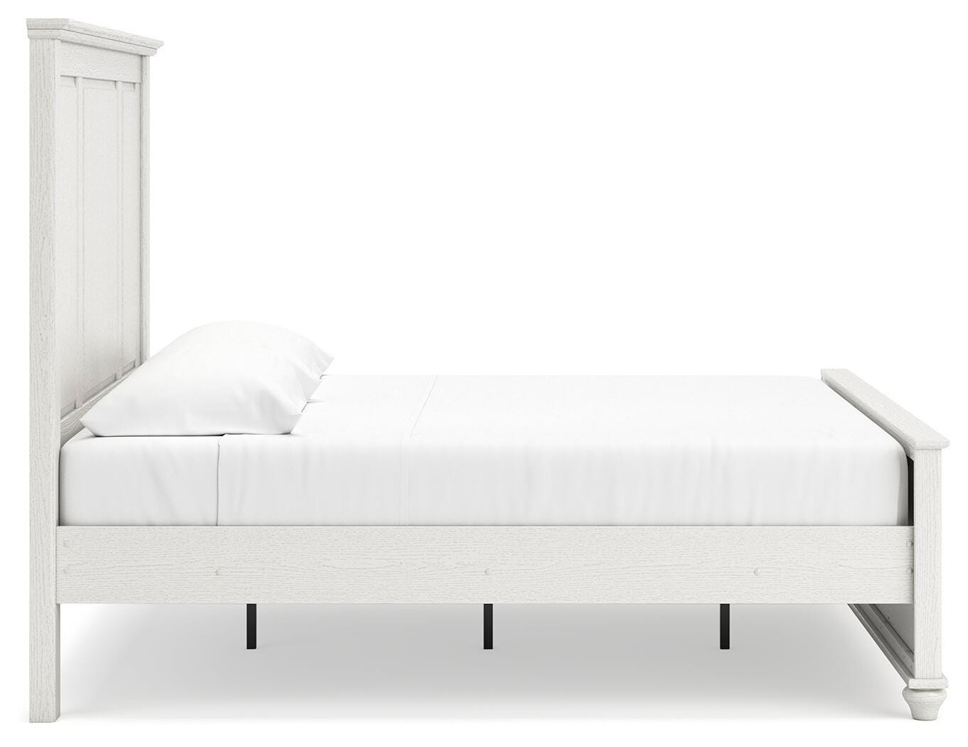 Grantoni King Panel Bed, White, large
