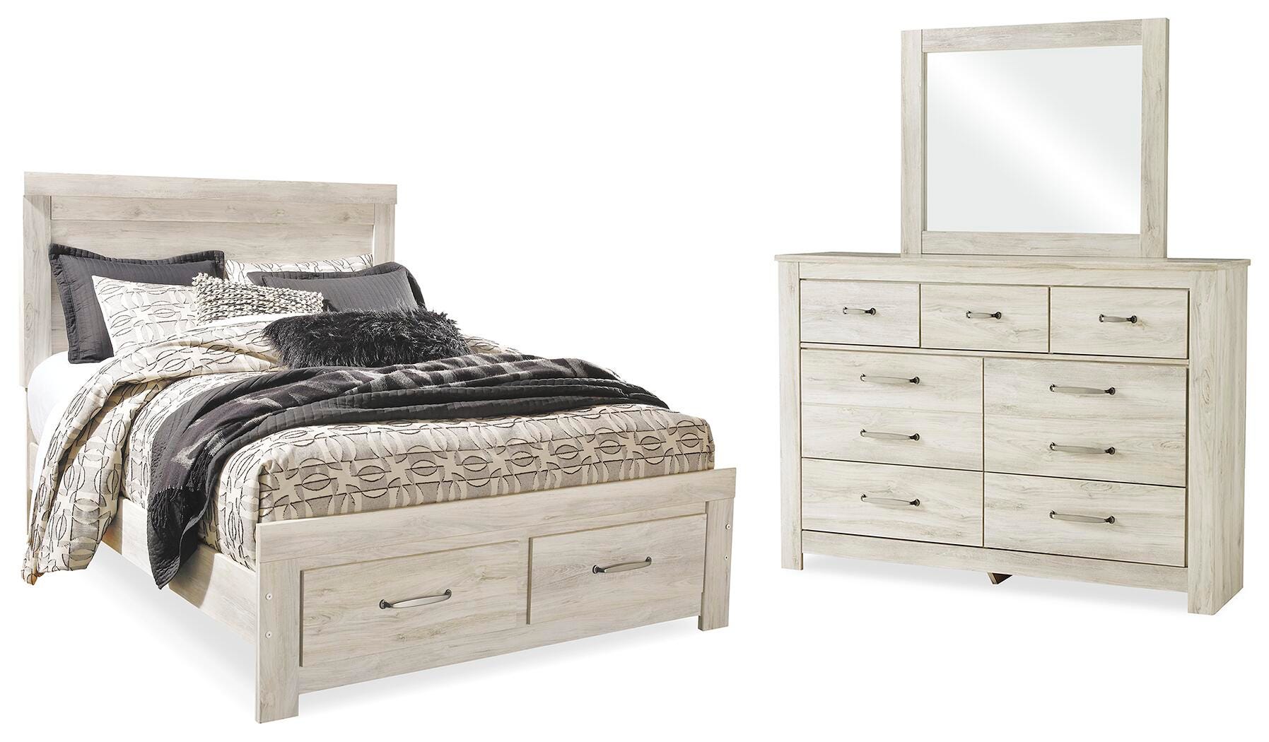 Bellaby Queen Panel Storage Bed, Dresser and Mirror - image 1