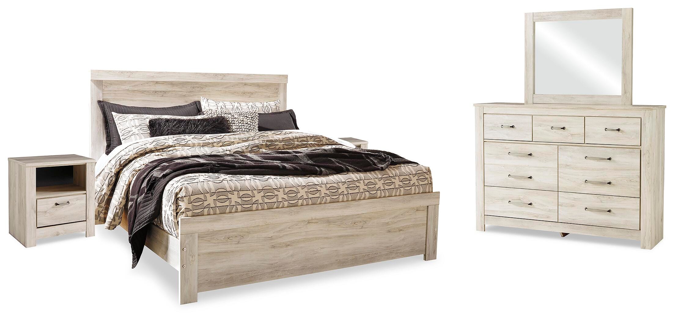 Bellaby King Panel Bed, Dresser, Mirror and 2 Nightstands - image 1